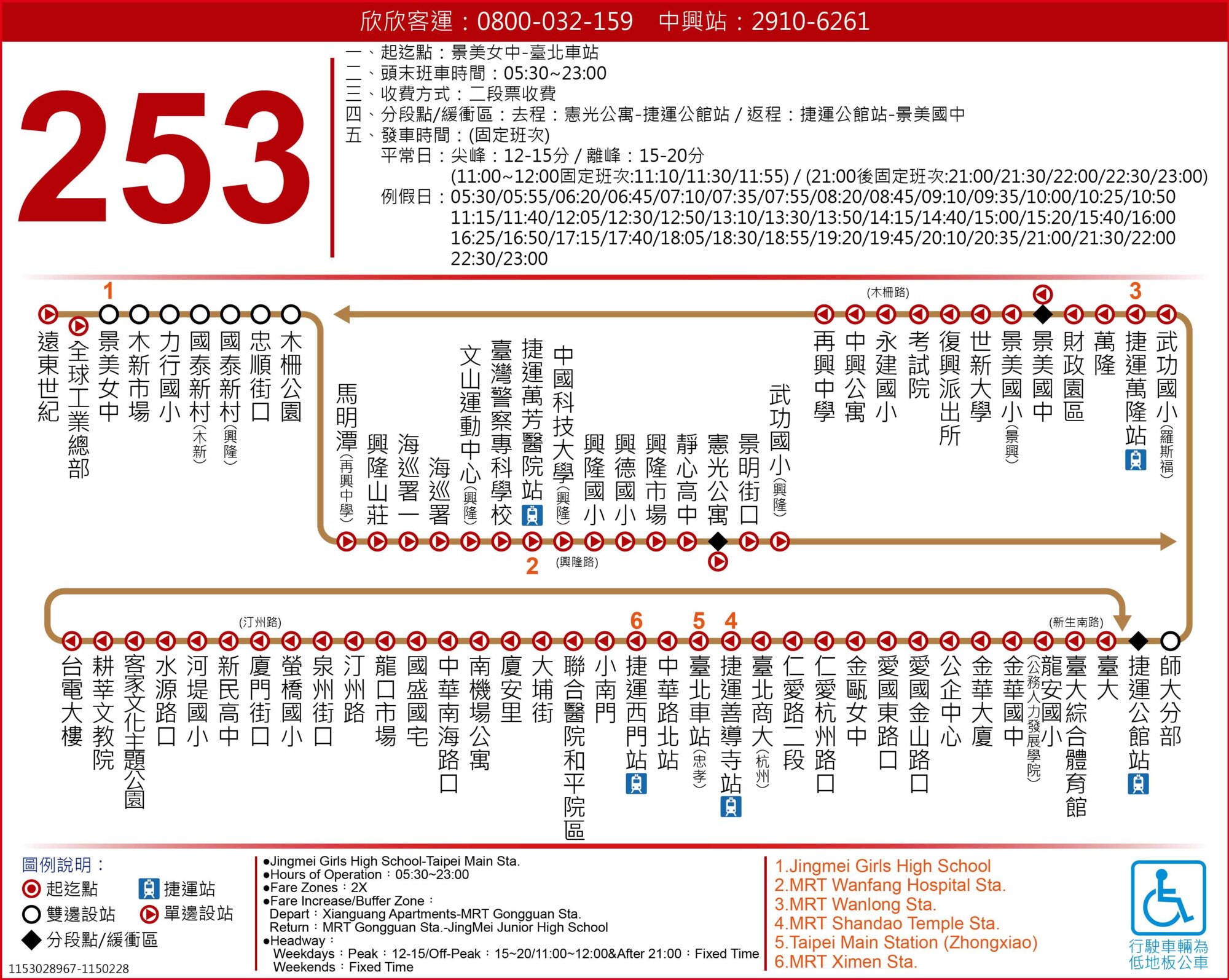 253公車路線圖-台北市公車