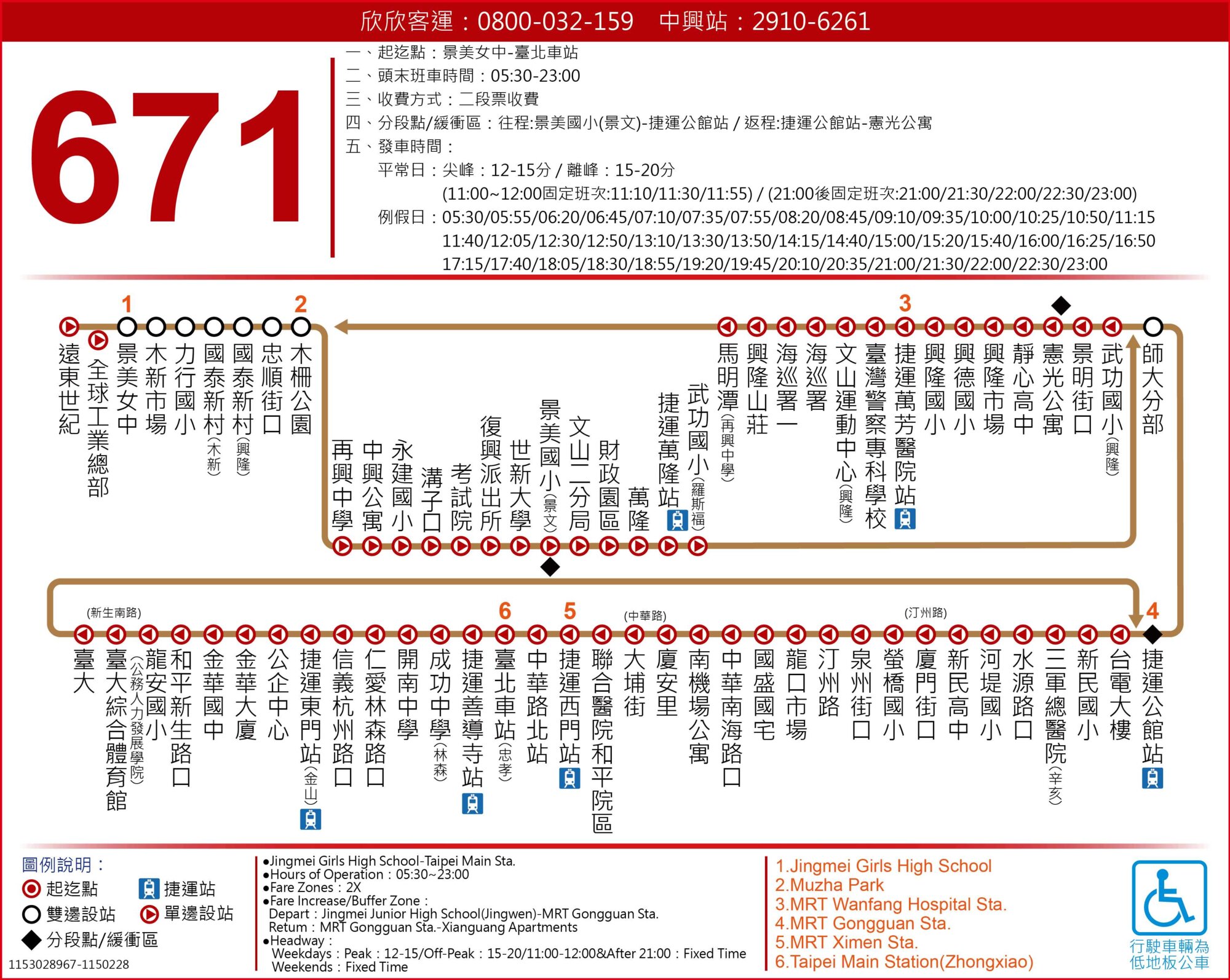 671公車路線圖-台北市公車
