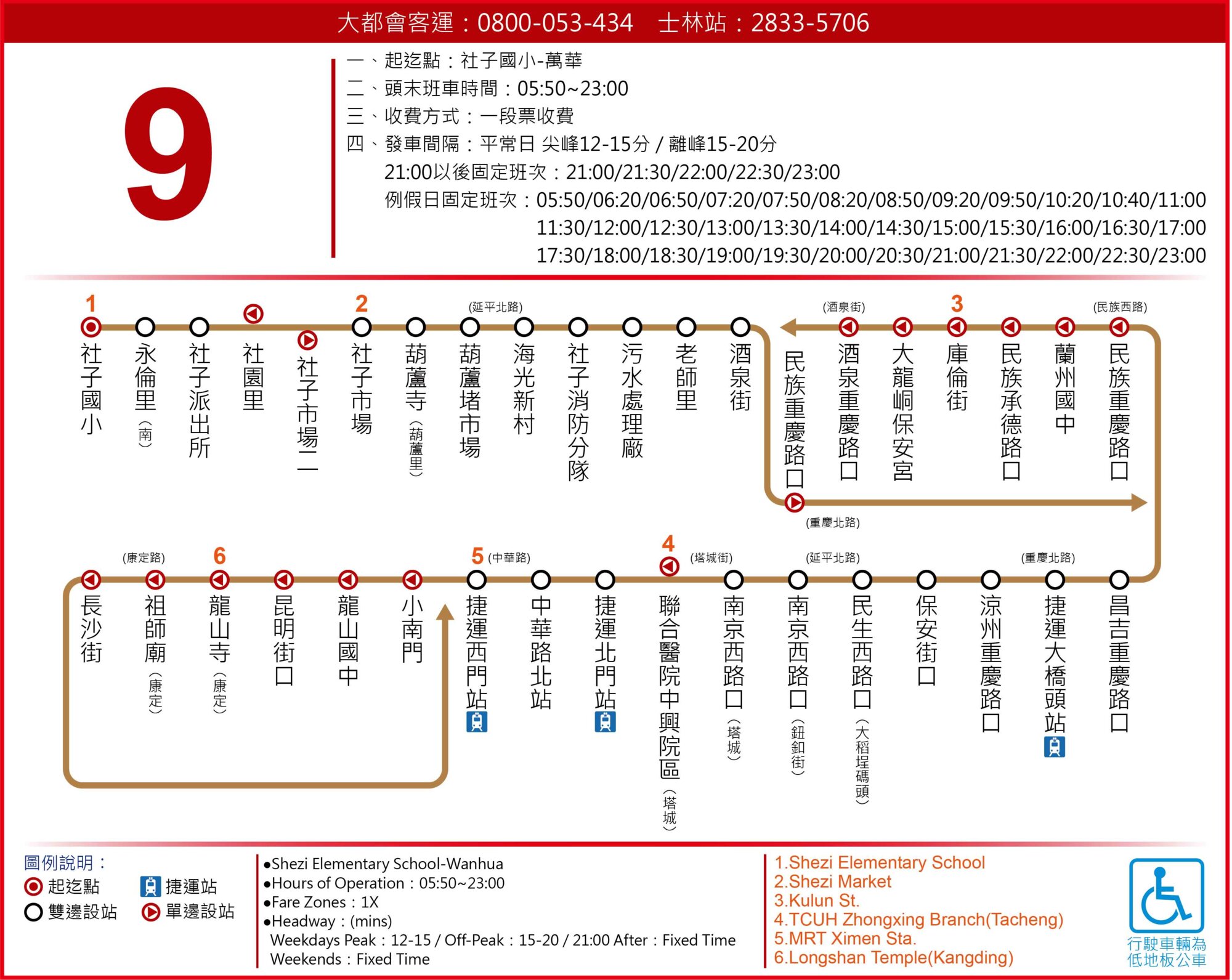 9Bus Route Map-台北市 Bus