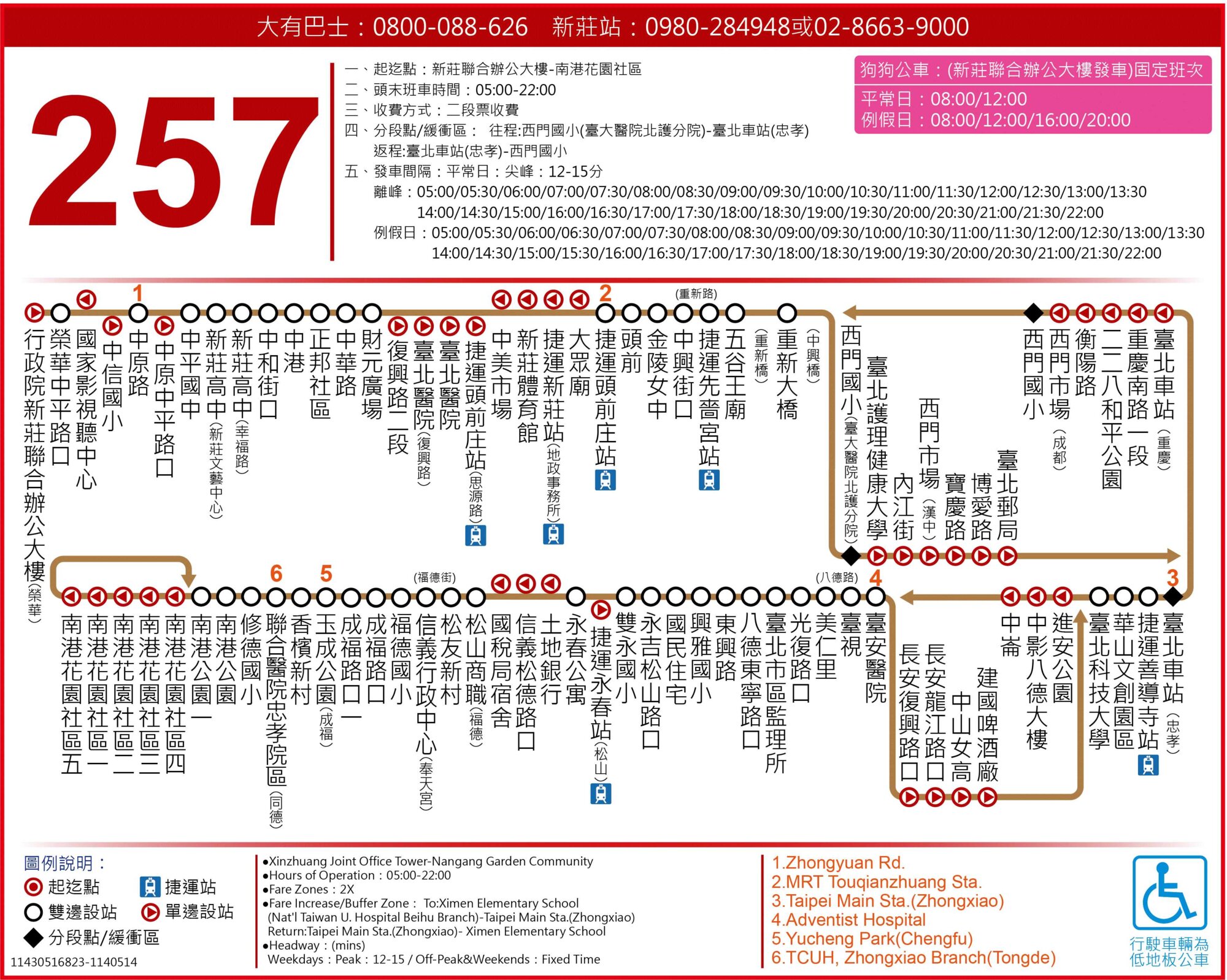 257公車路線圖-台北市公車