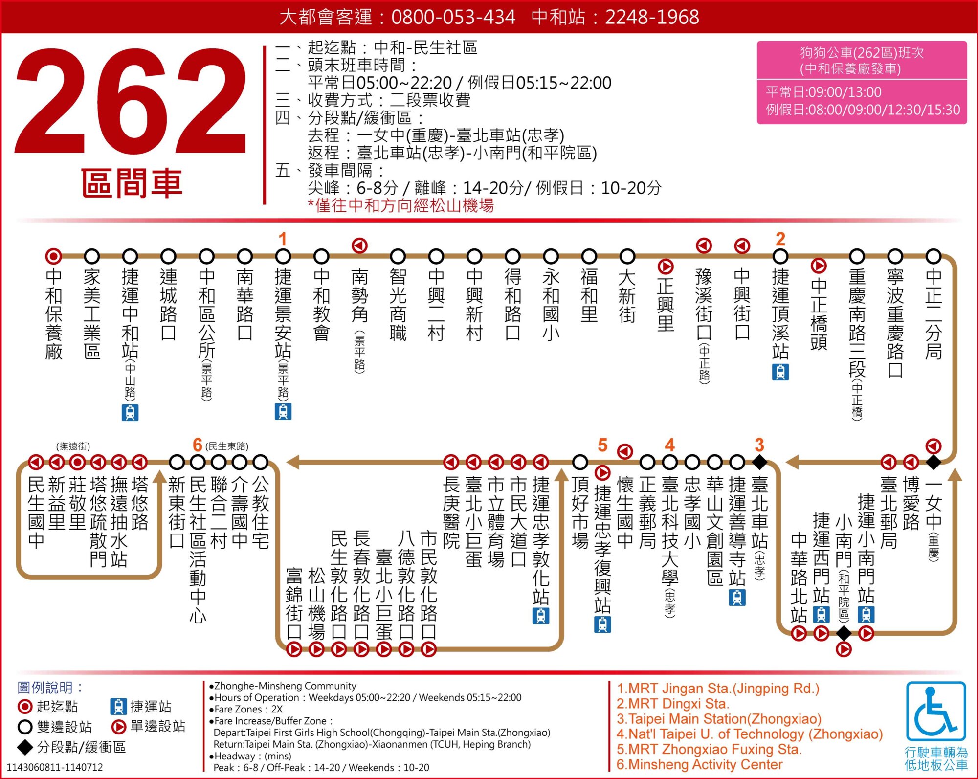 262區公車路線圖-台北市公車