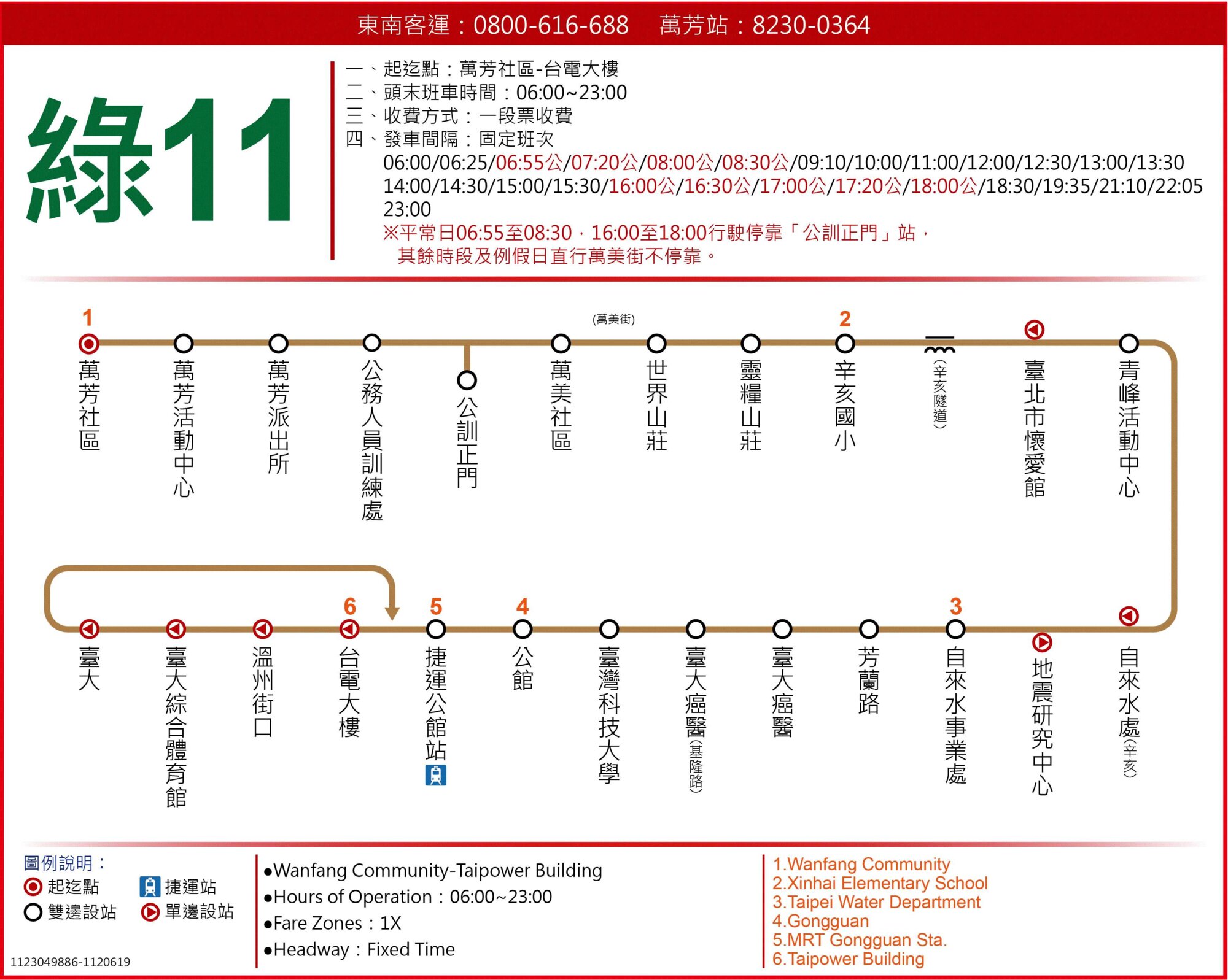綠11公車路線圖-台北市公車