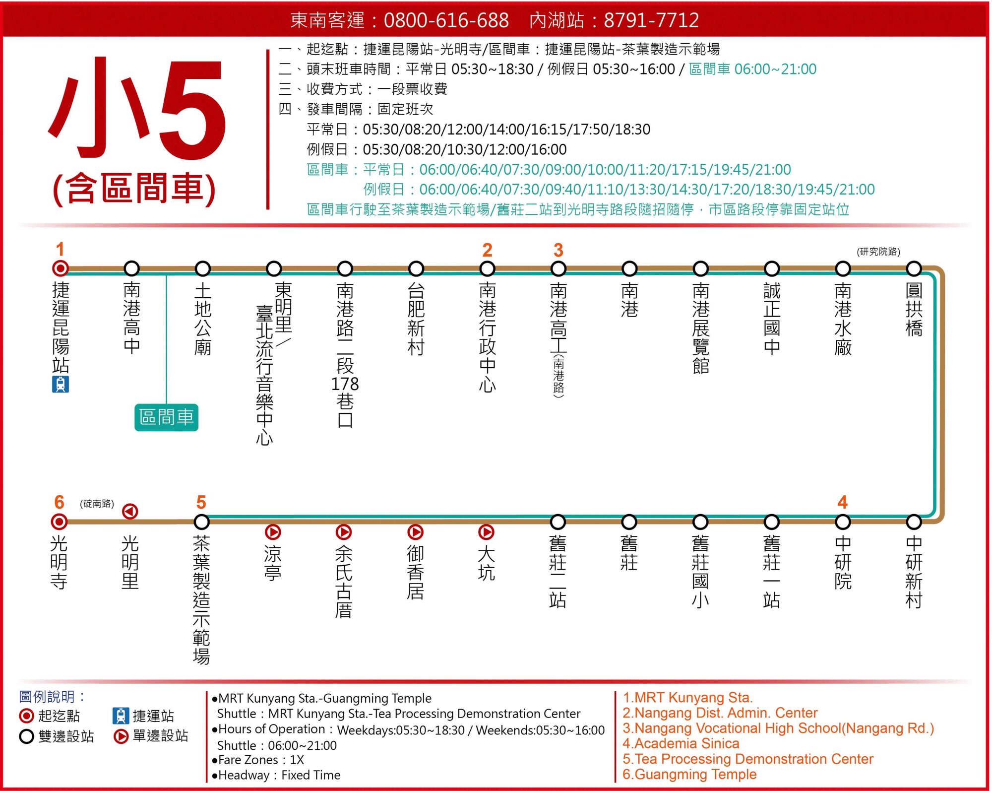 小5區公車路線圖-台北市公車