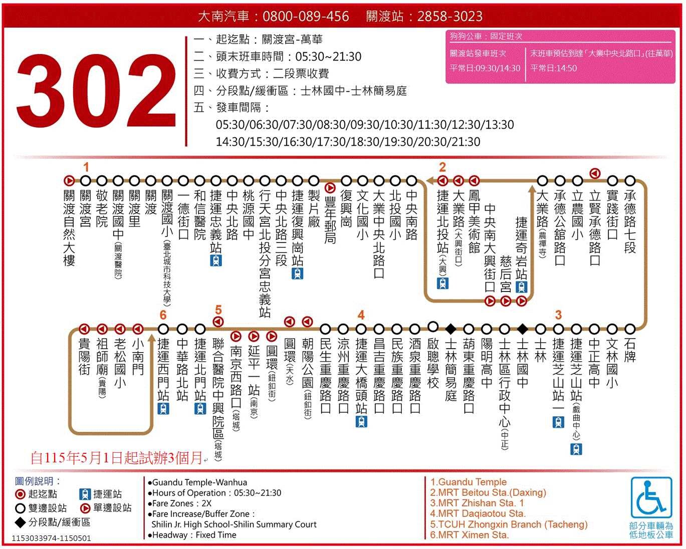 302Bus Route Map-台北市 Bus