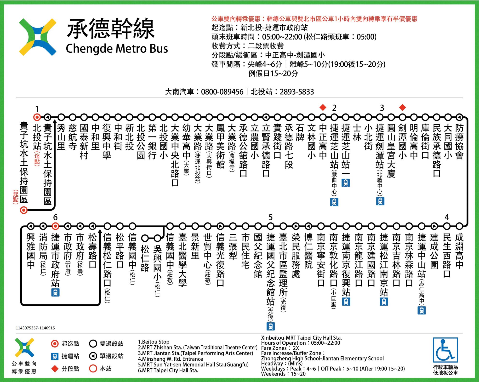 承德幹線公車路線圖-台北市公車
