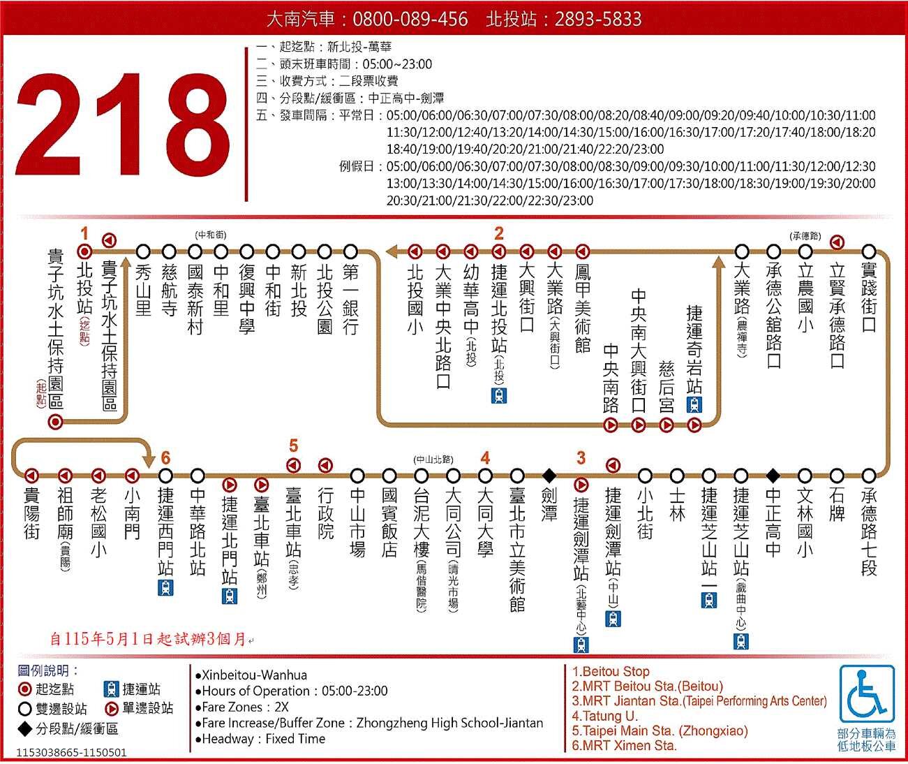 218公車路線圖-台北市公車
