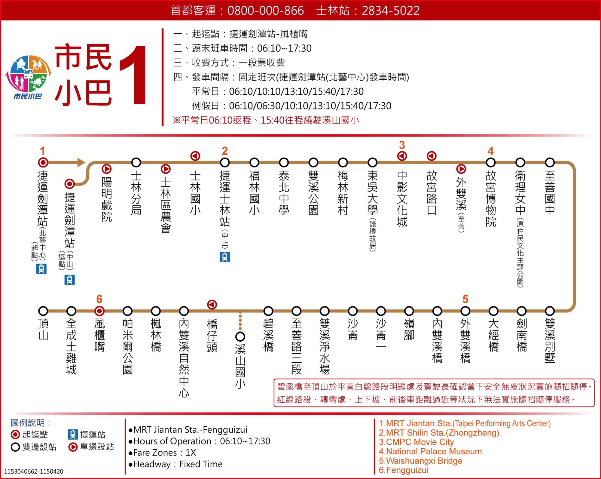 市民小巴1公車路線圖-台北市公車