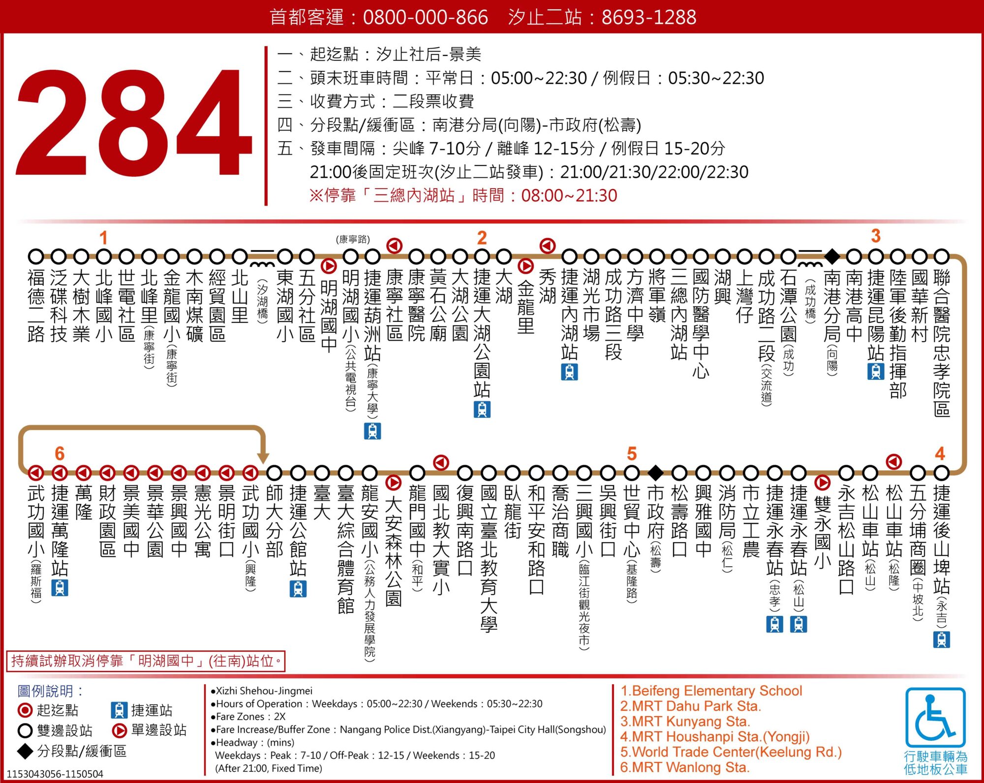 284公車路線圖-台北市公車