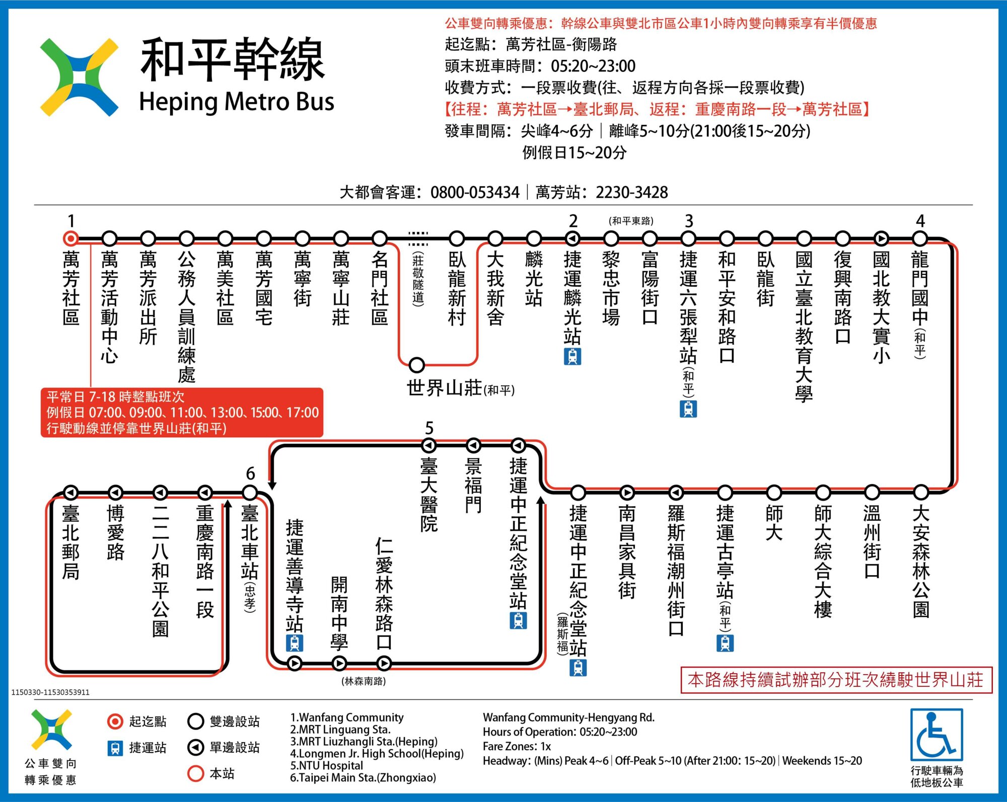 和平幹線公車路線圖-台北市公車
