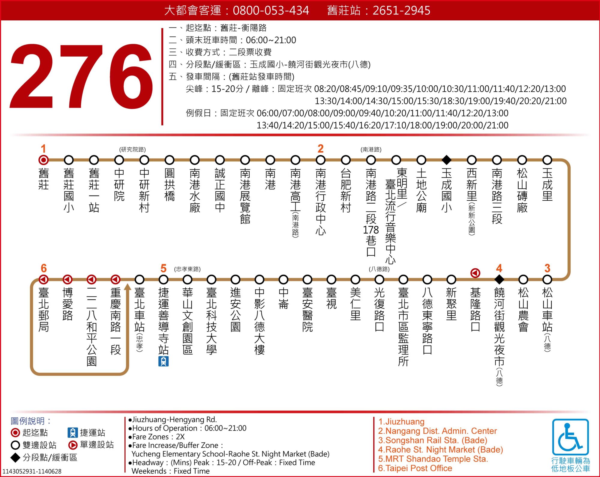 276公車路線圖-台北市公車