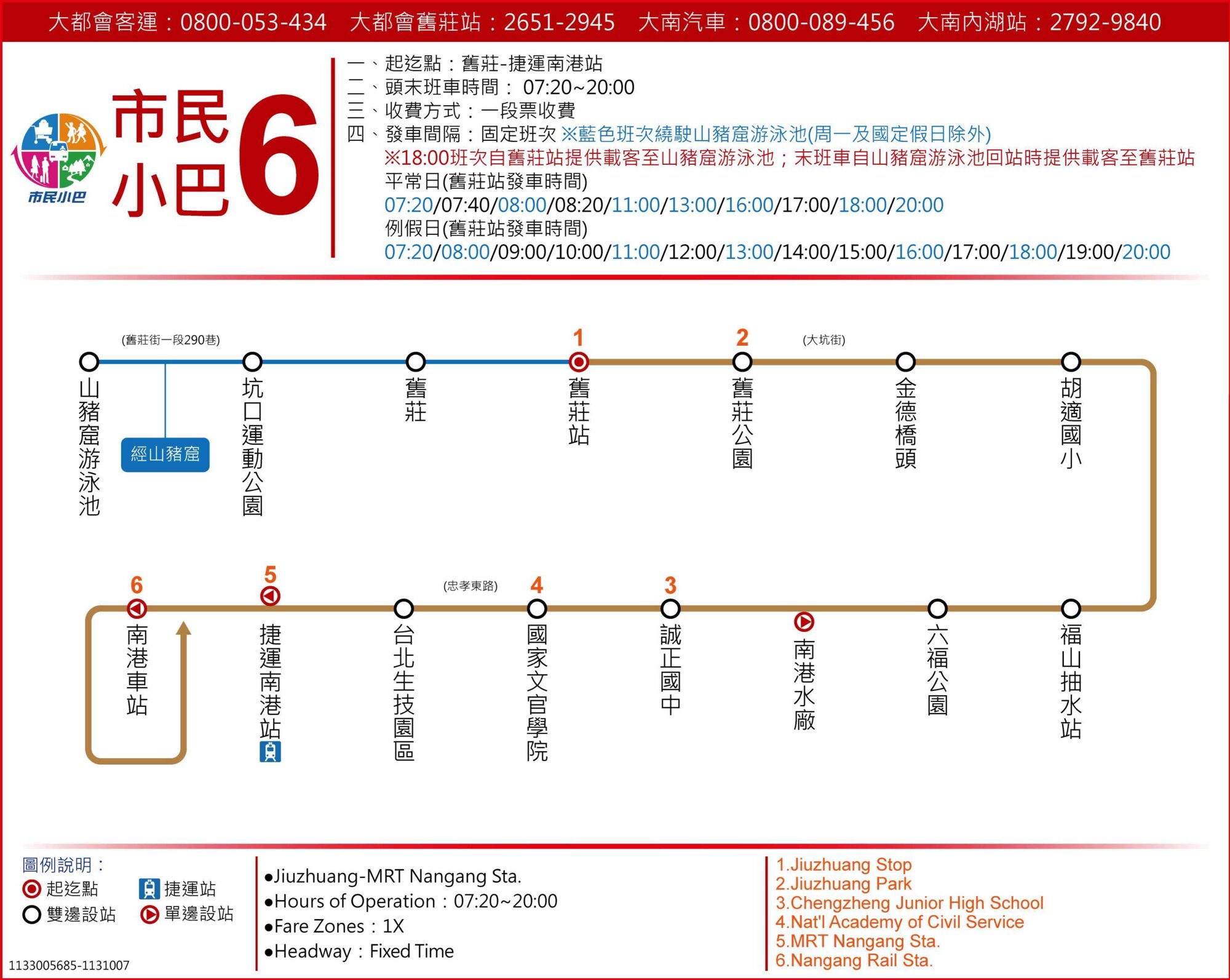 市民小巴6公車路線圖-台北市公車
