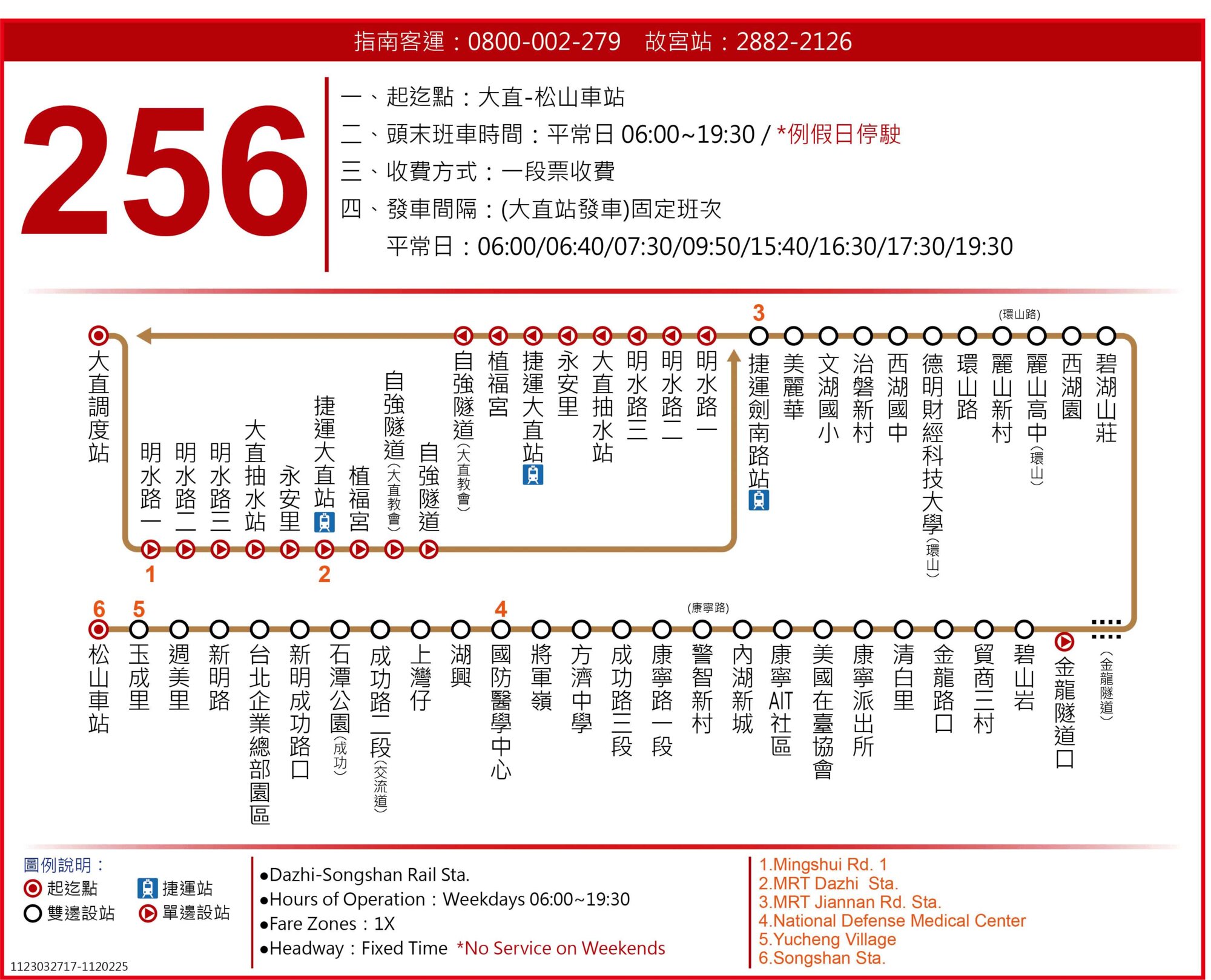 256公車路線圖-台北市公車