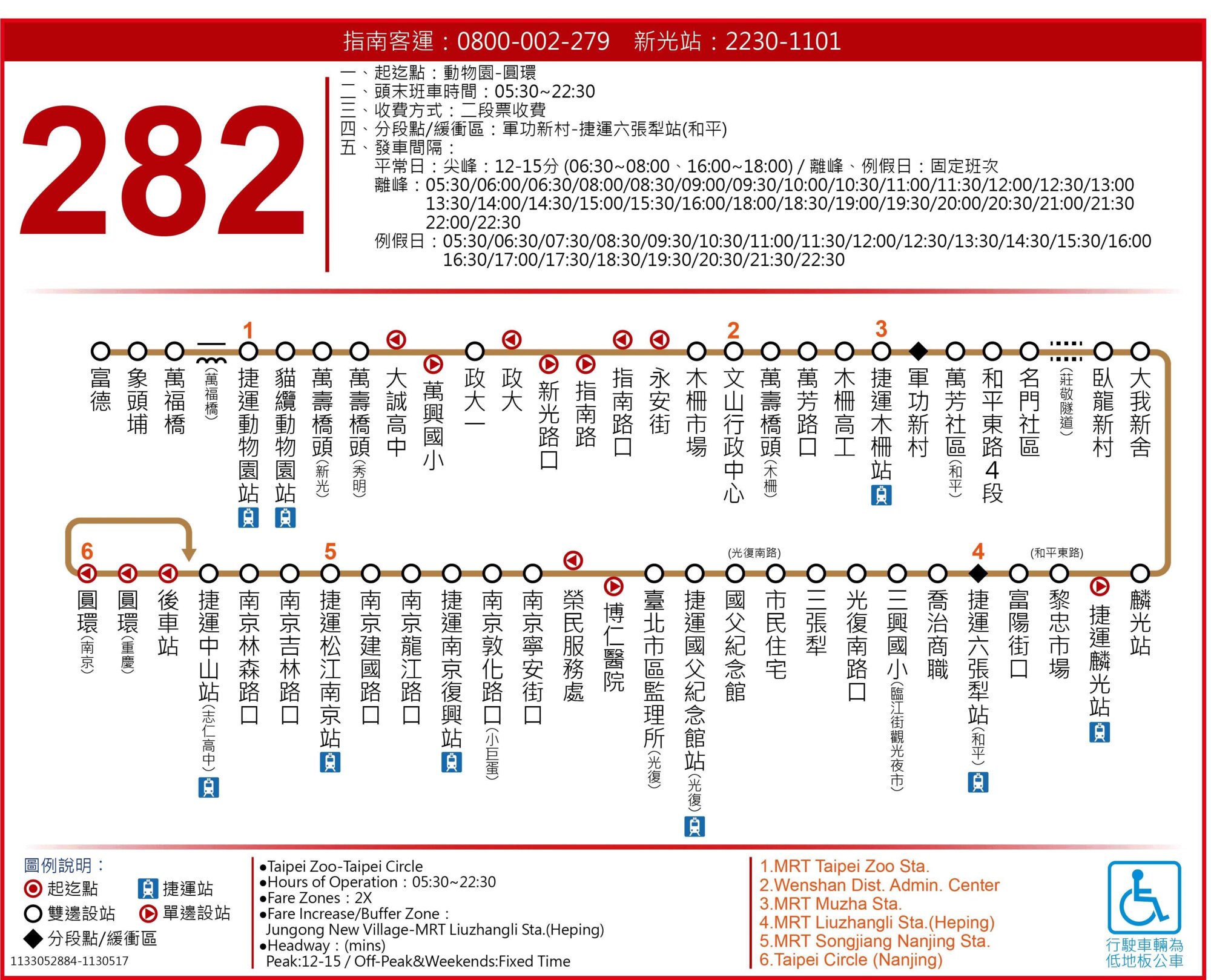 282公車路線圖-台北市公車