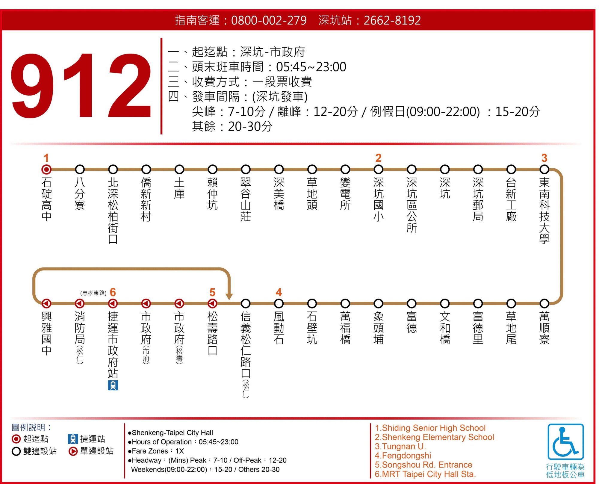 912公車路線圖-台北市公車