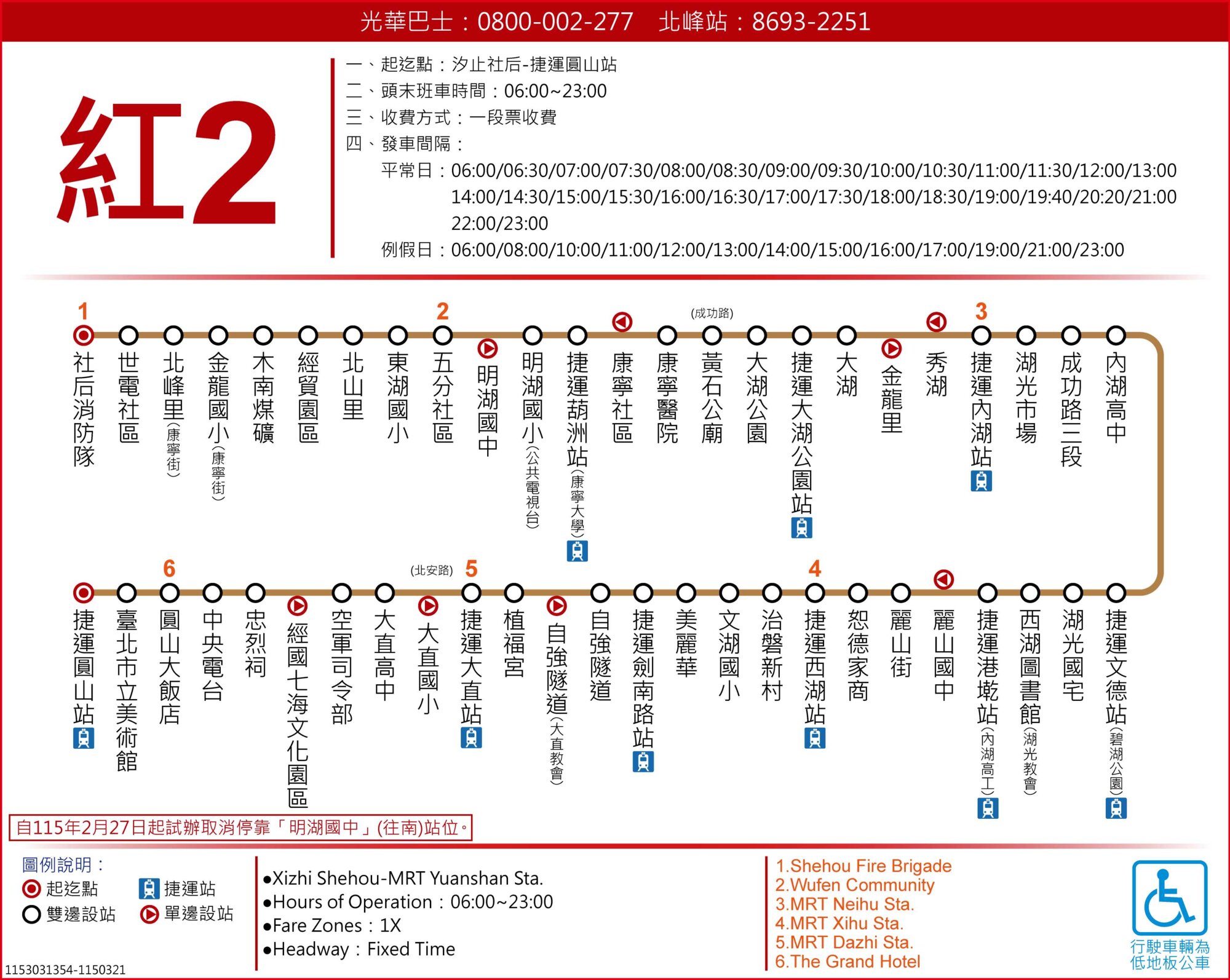 紅2公車路線圖-台北市公車