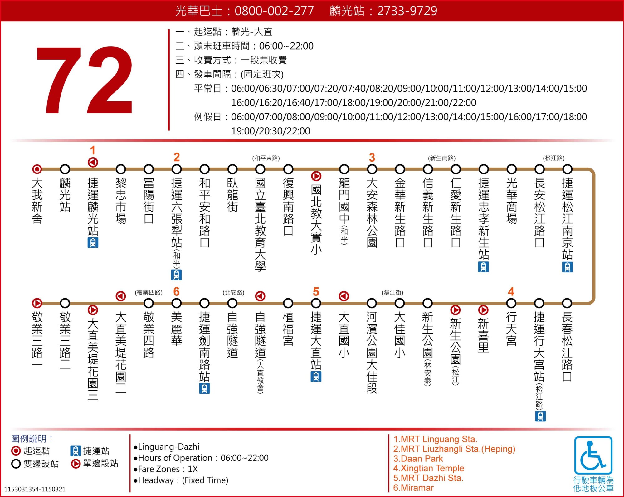 72公車路線圖-台北市公車
