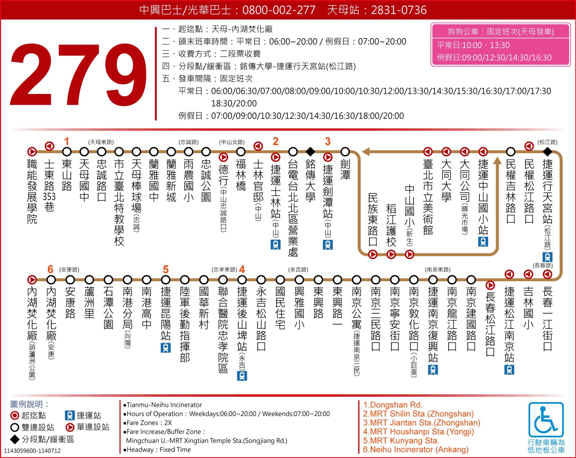 279公車路線圖-台北市公車