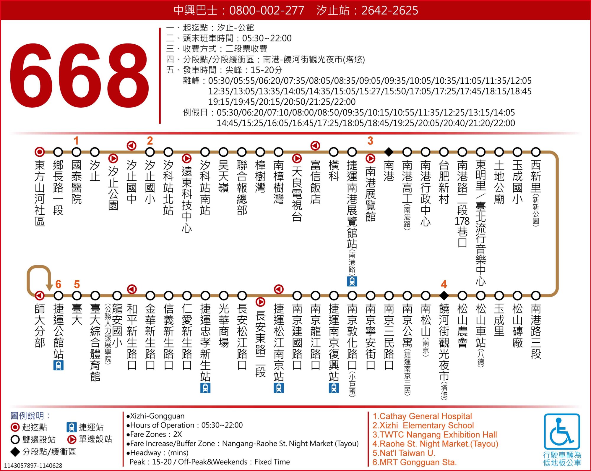 668公車路線圖-台北市公車