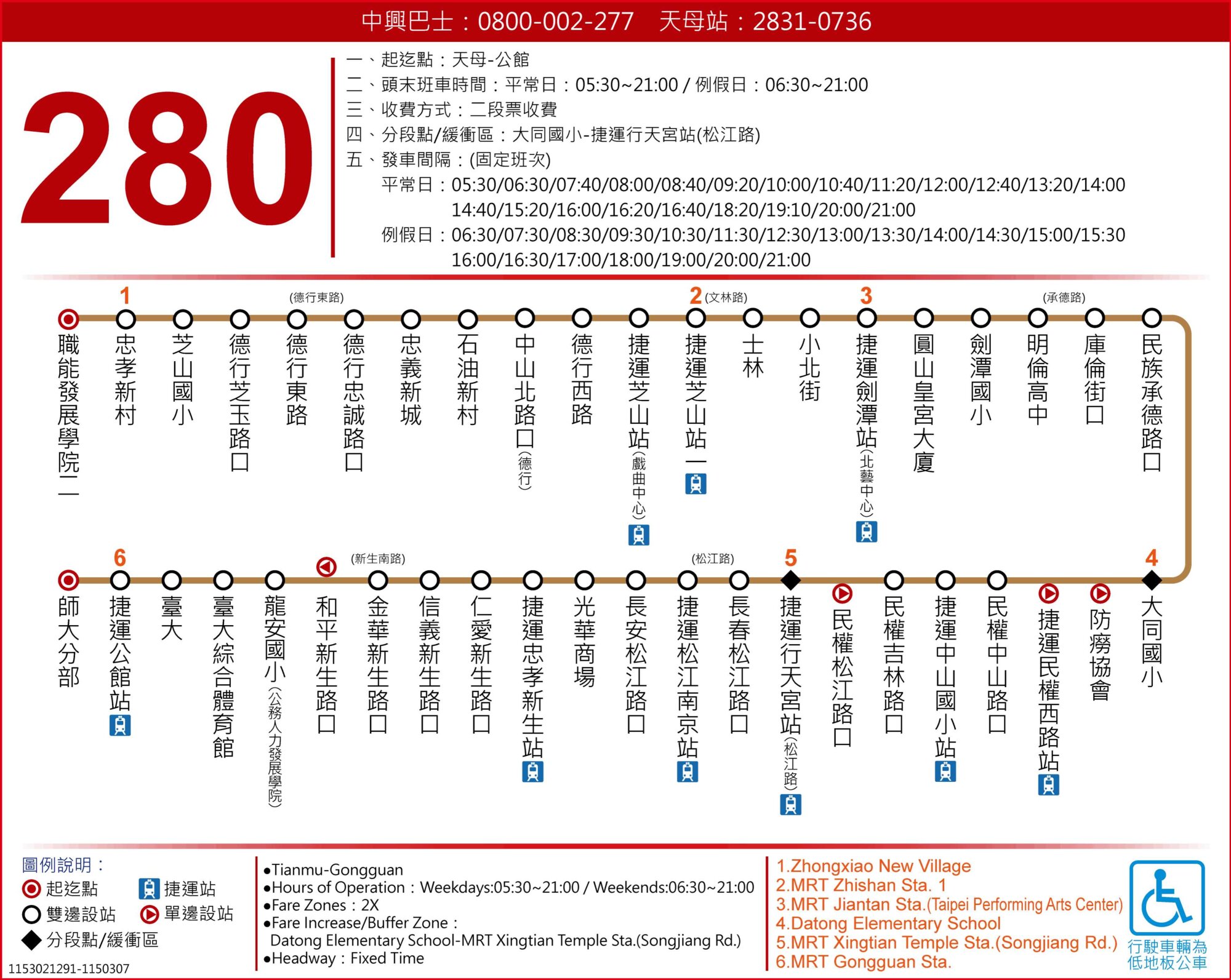 280公車路線圖-台北市公車