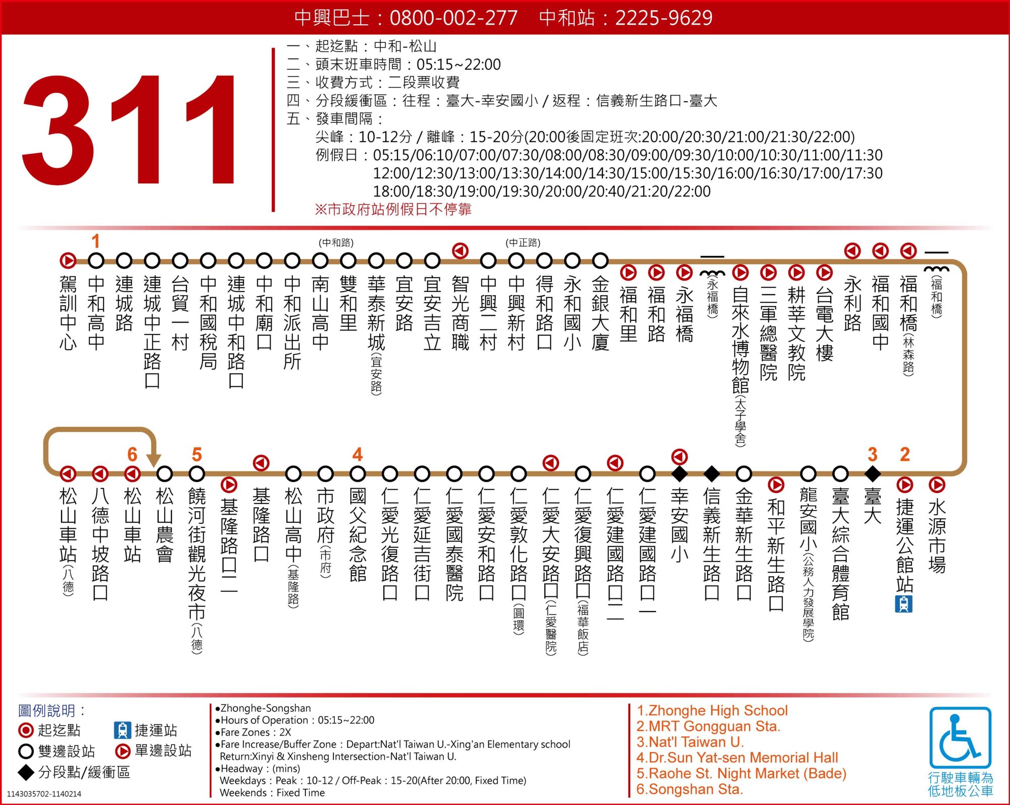 311公車路線圖-台北市公車