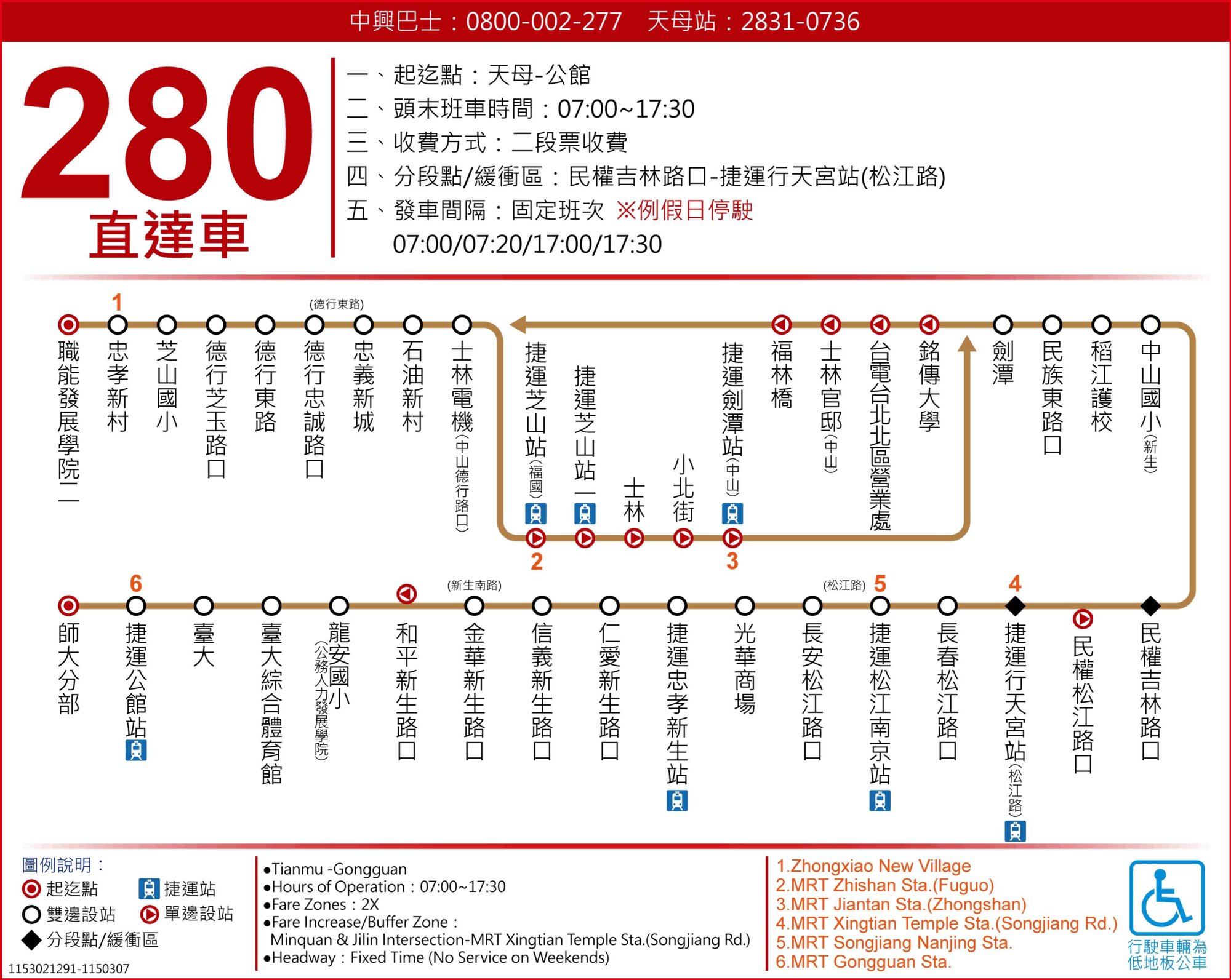 280直公車路線圖-台北市公車