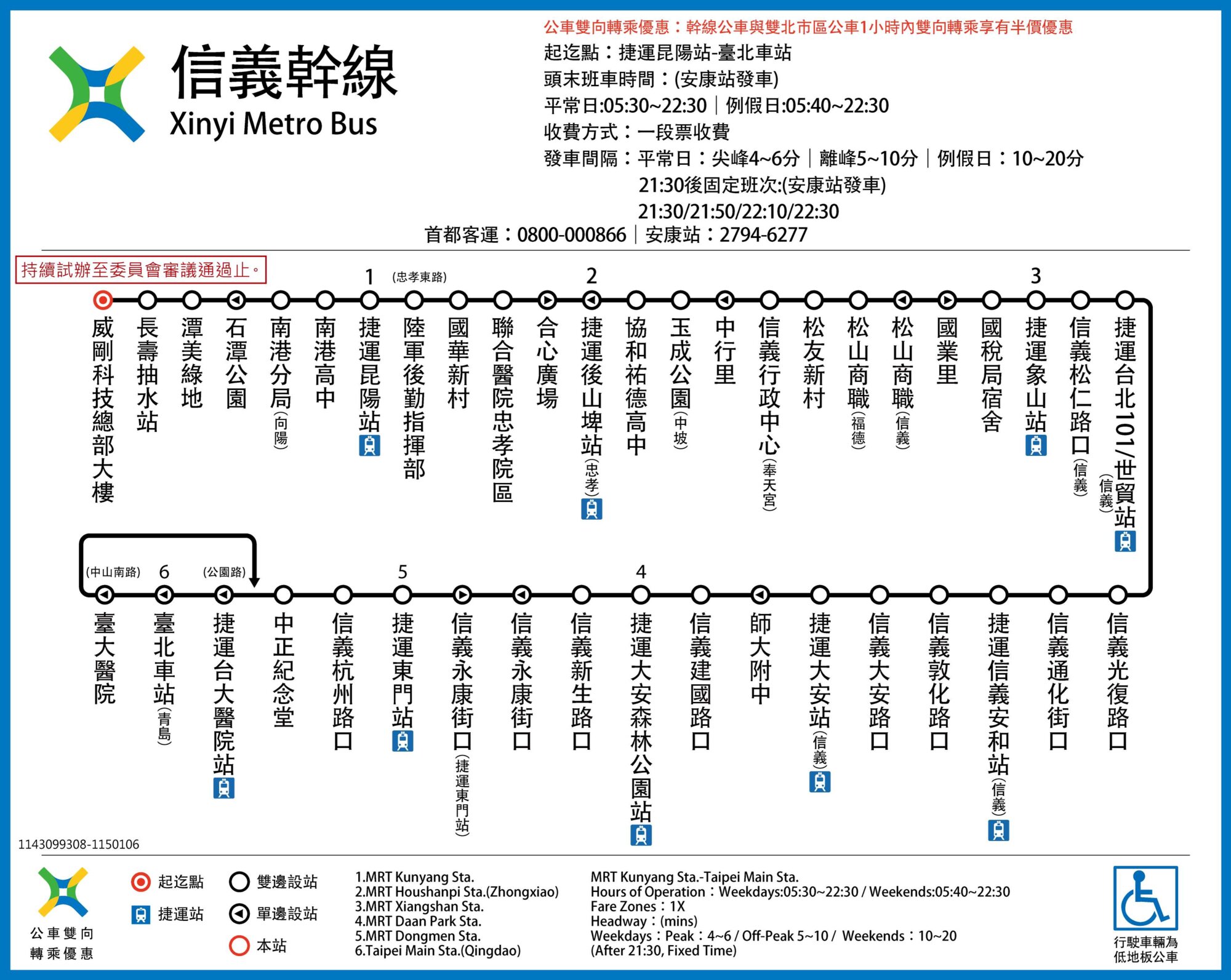 信義幹線公車路線圖-台北市公車