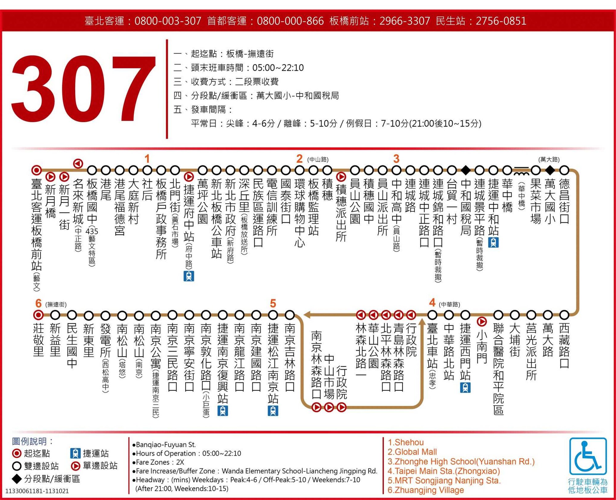 307Bus Route Map-台北市 Bus