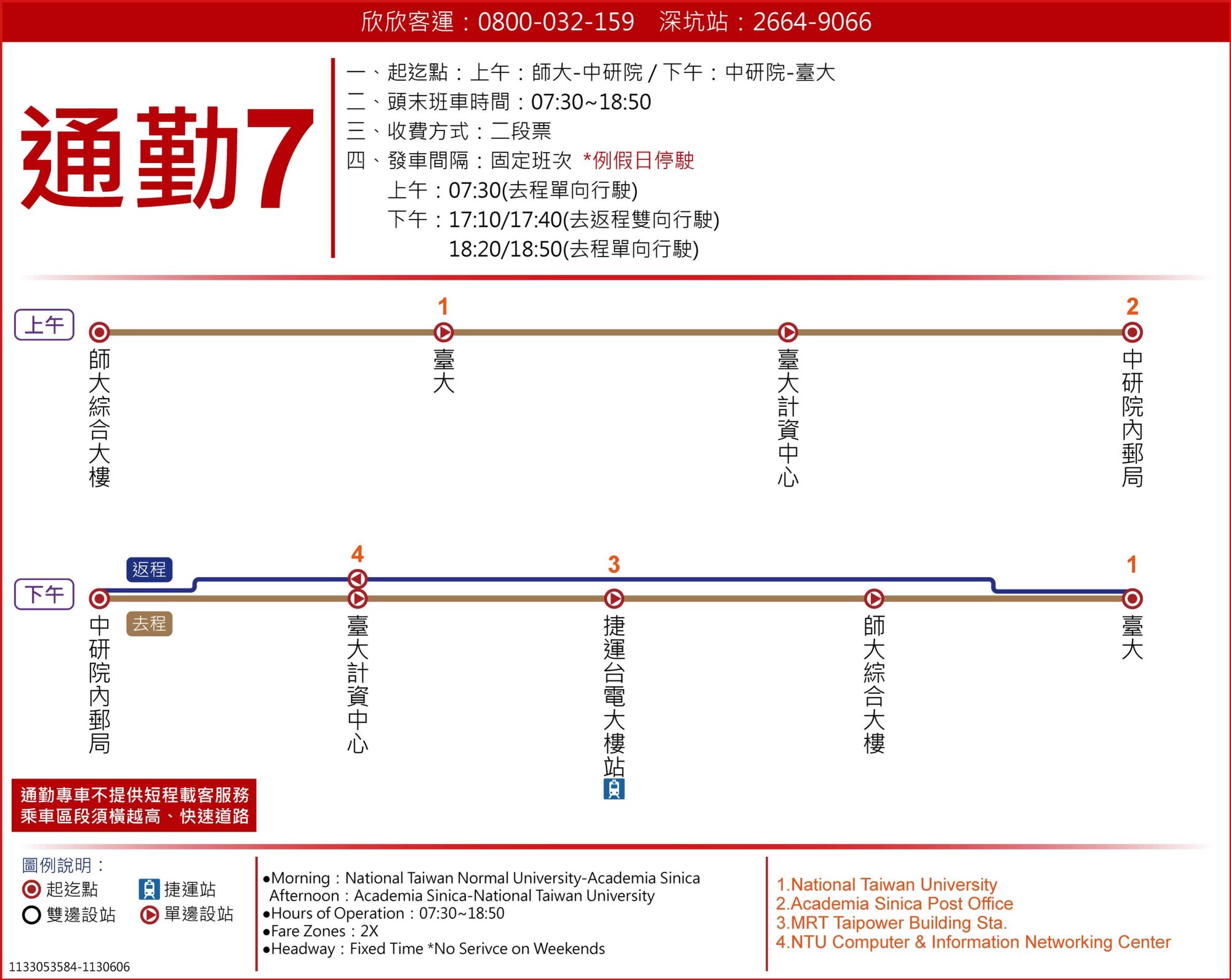 通勤7公車路線圖-台北市公車