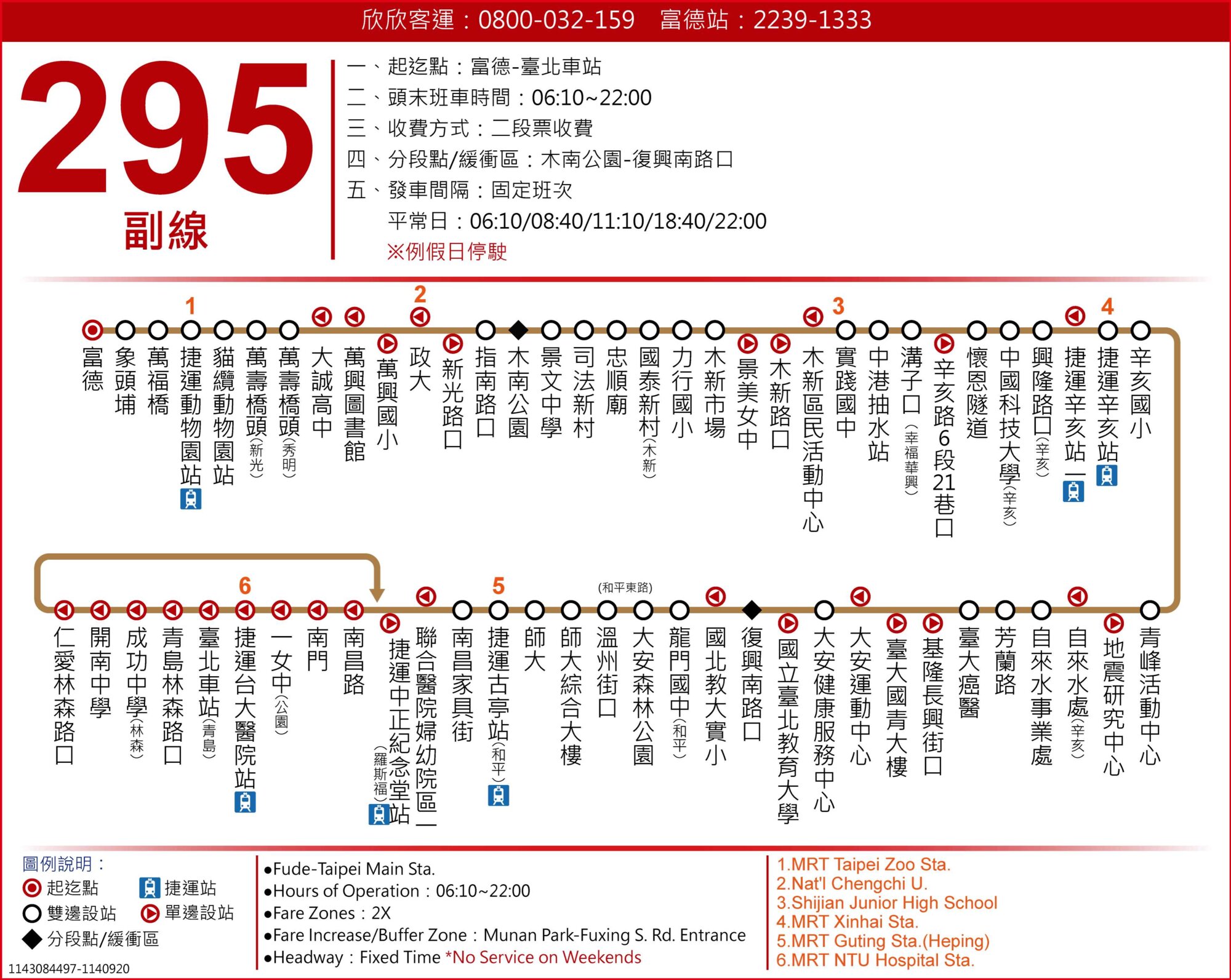 295副公車路線圖-台北市公車