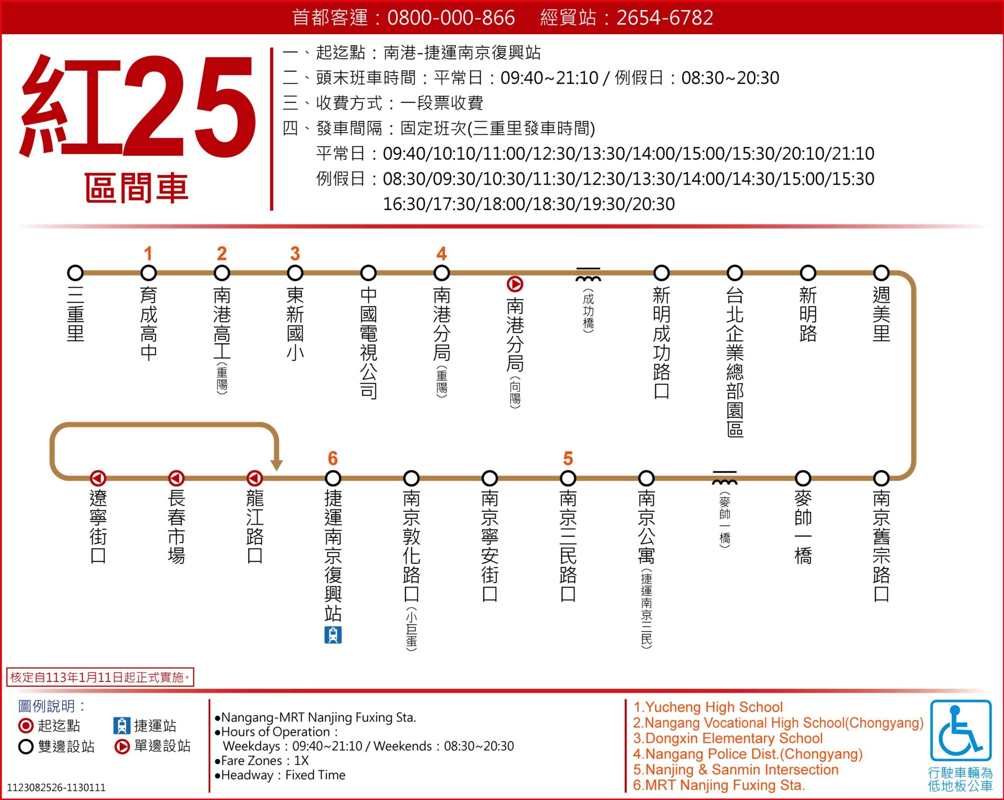 紅25區公車路線圖-台北市公車