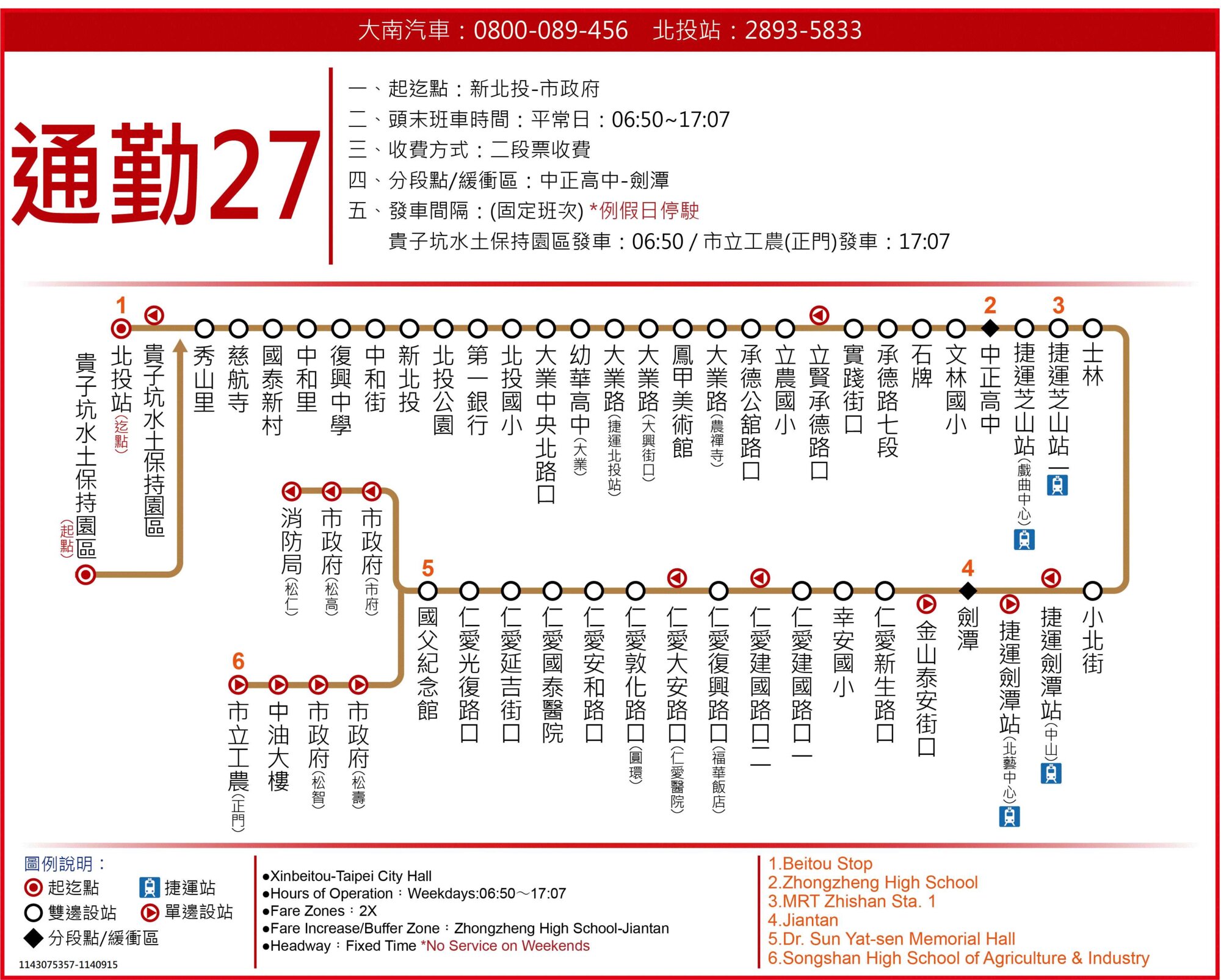 通勤27公車路線圖-台北市公車