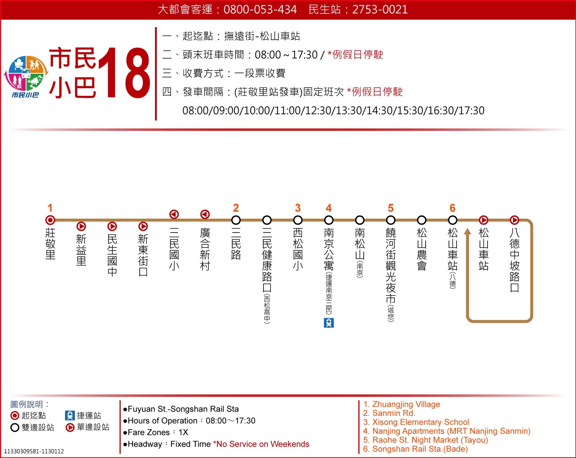 市民小巴18公車路線圖-台北市公車