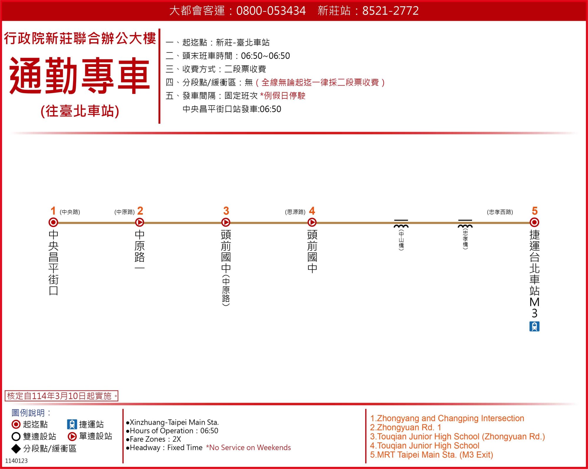 新莊-臺北車站公車路線圖-台北市公車