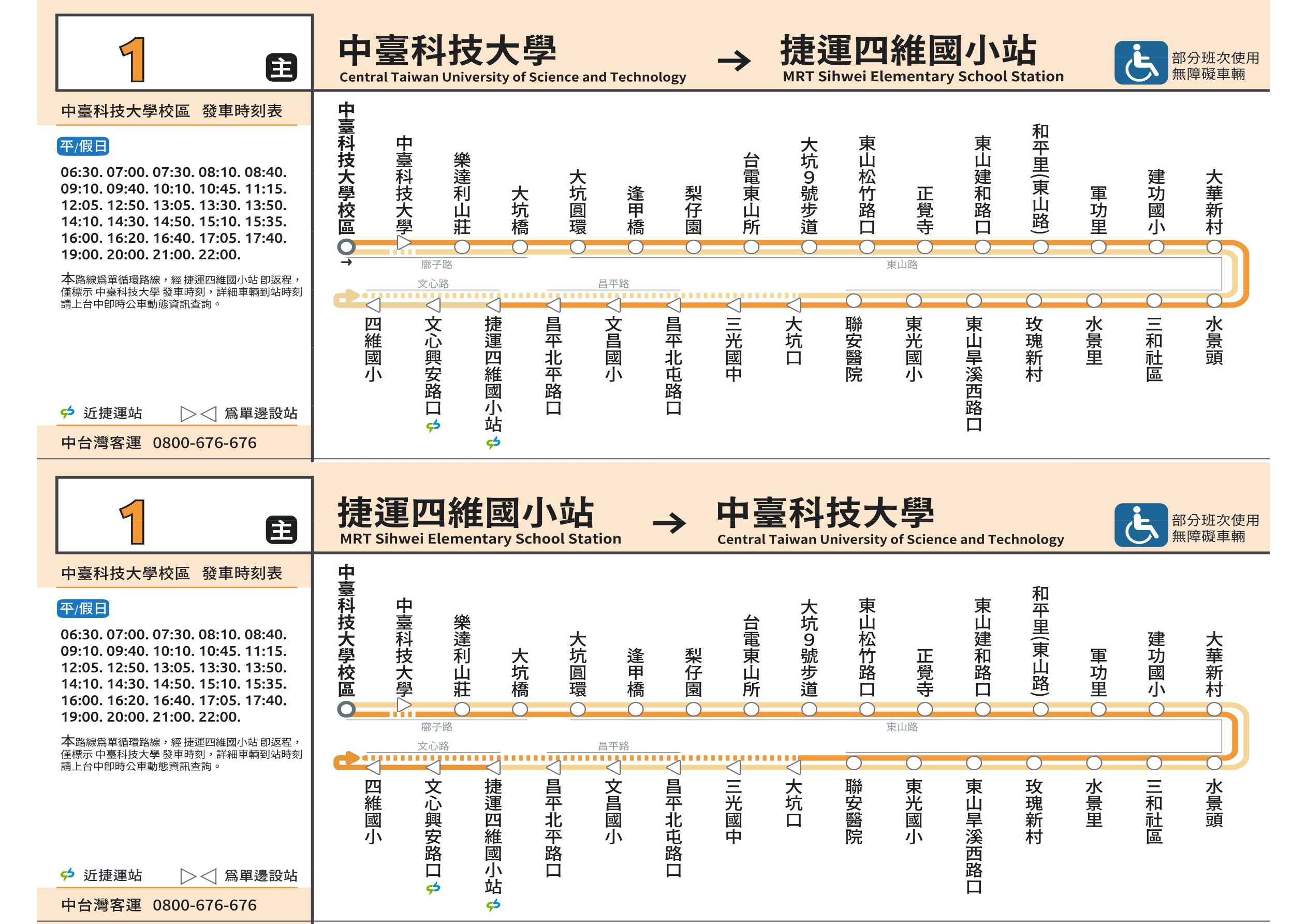 1公車路線圖-台中公車