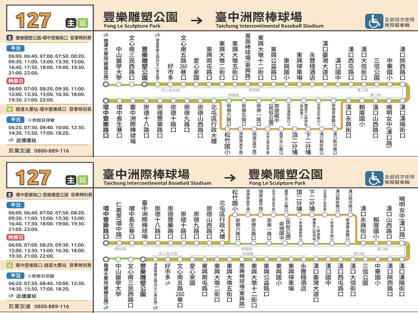 127EBus Route Map-台中 Bus
