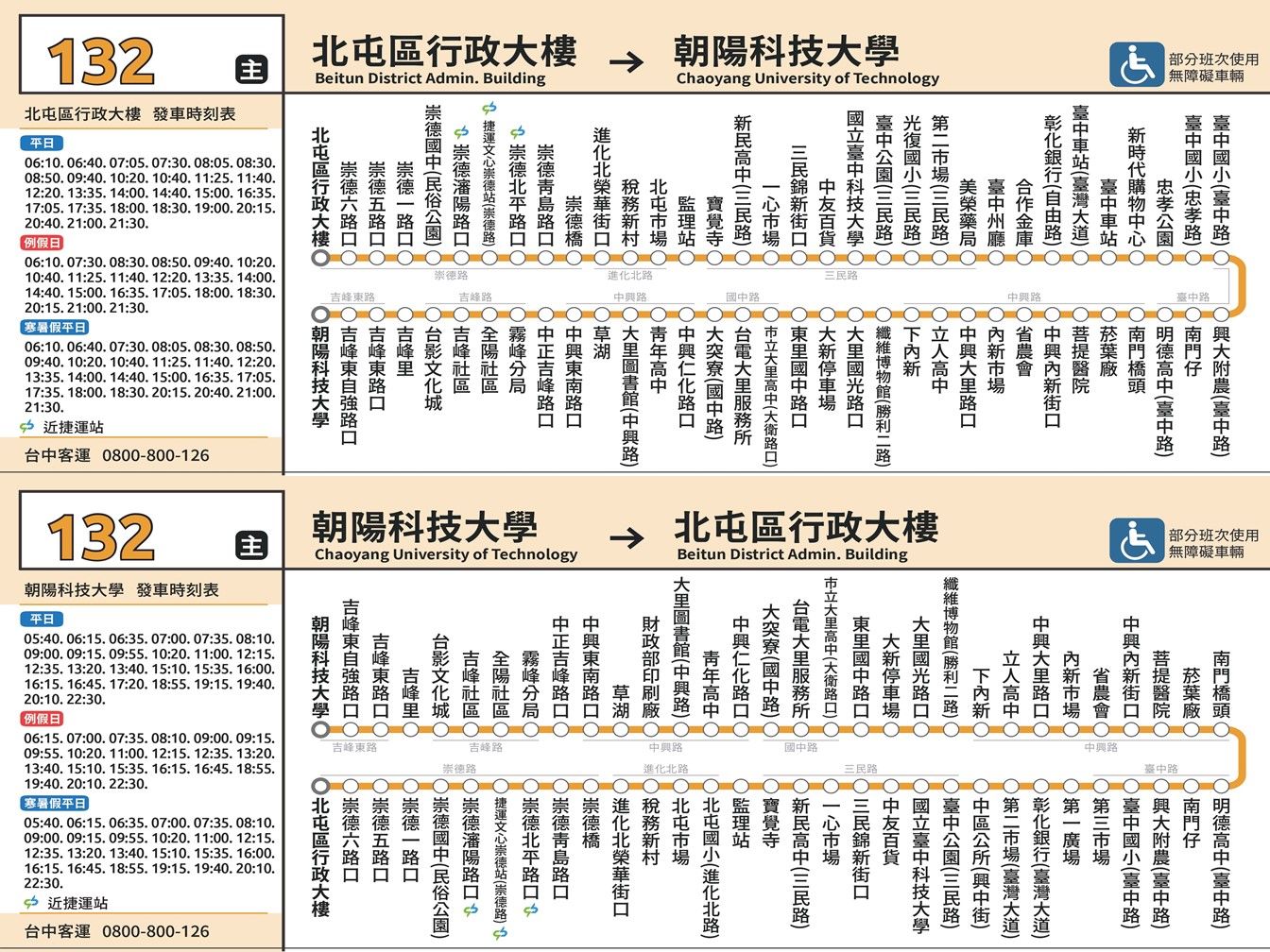 132公車路線圖-台中公車