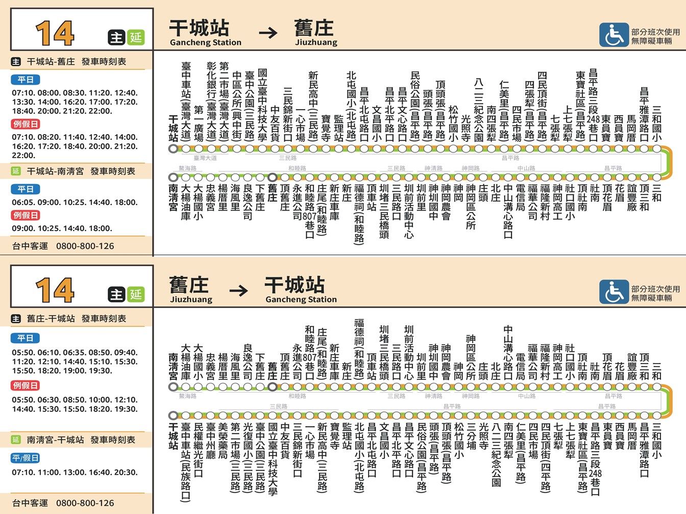 14EBus Route Map-台中 Bus
