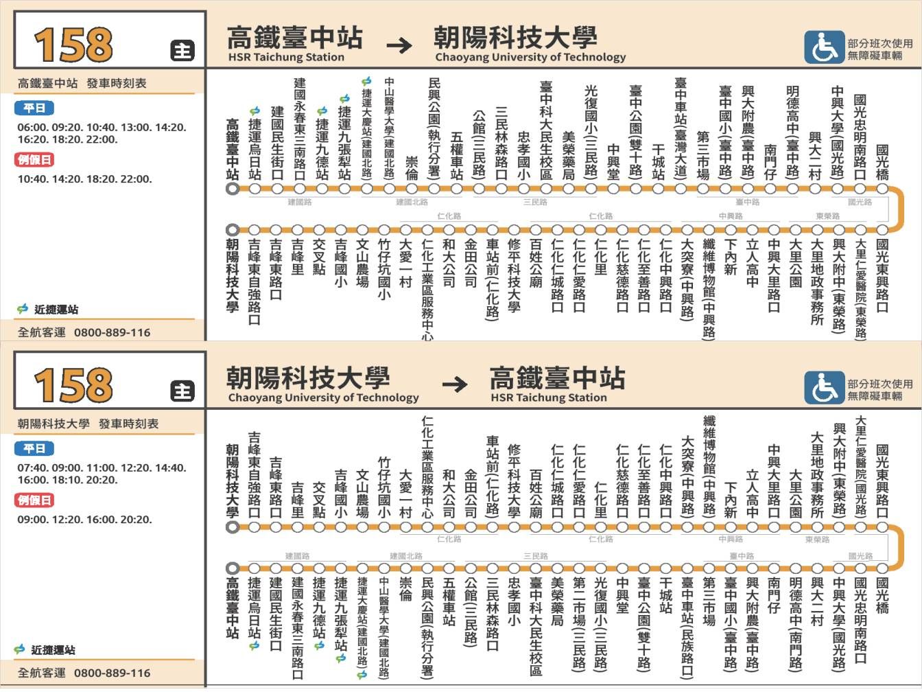 158公車路線圖-台中公車