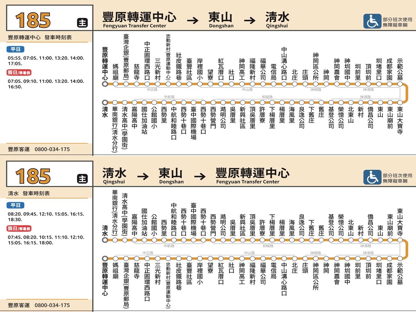 185公車路線圖-台中公車