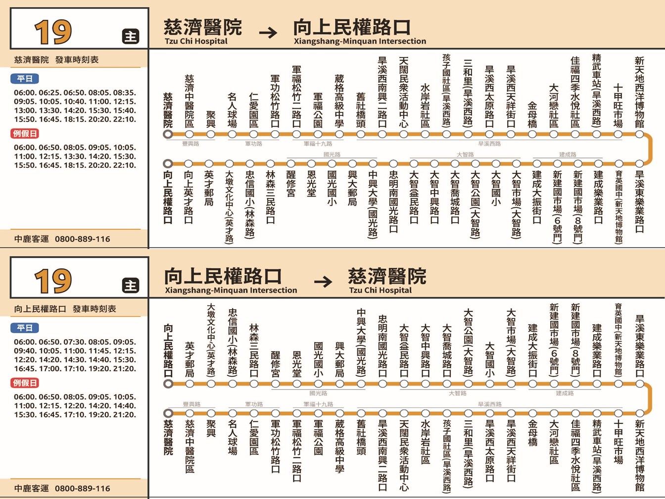 19公車路線圖-台中公車
