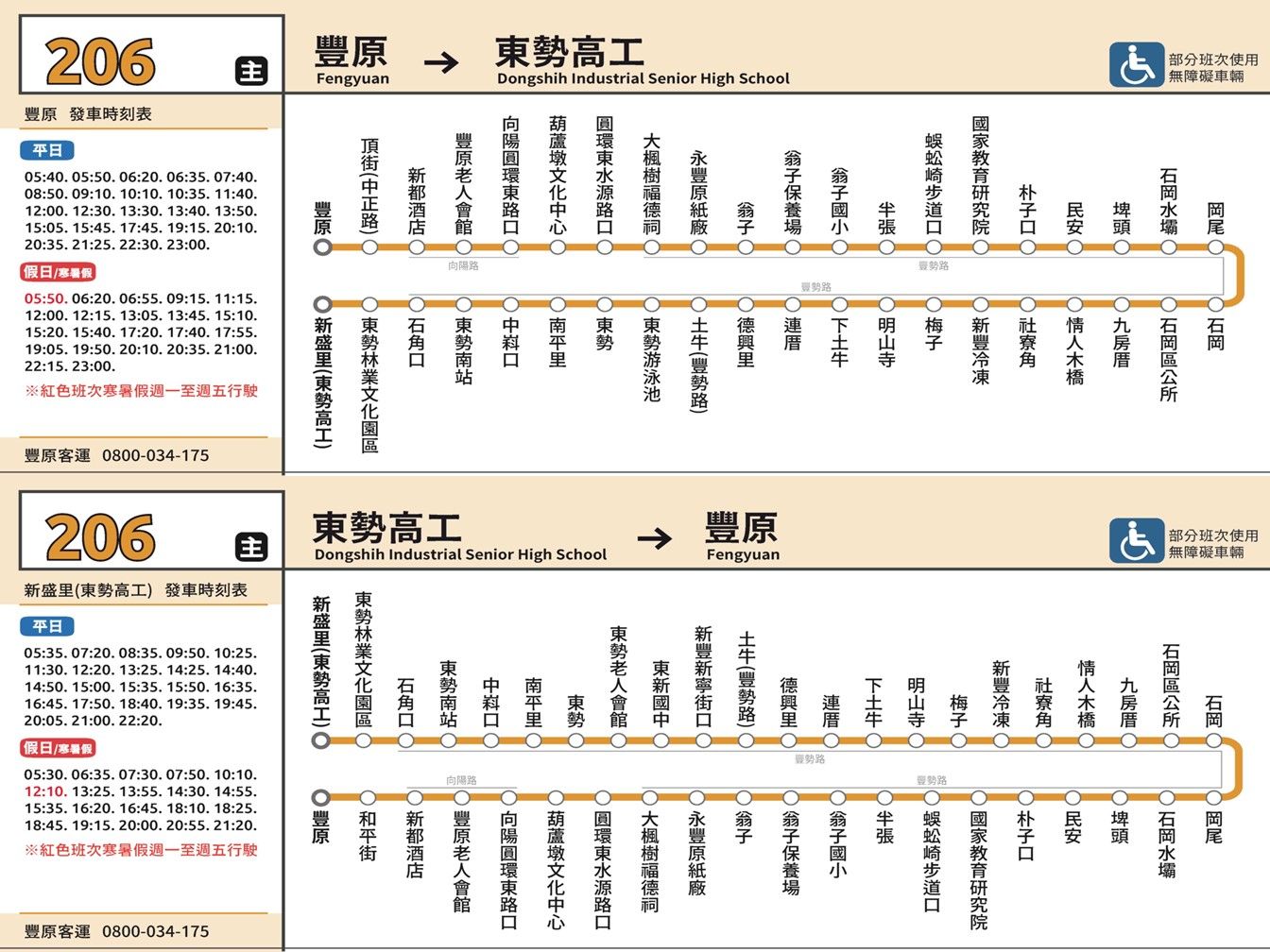 206公車路線圖-台中公車