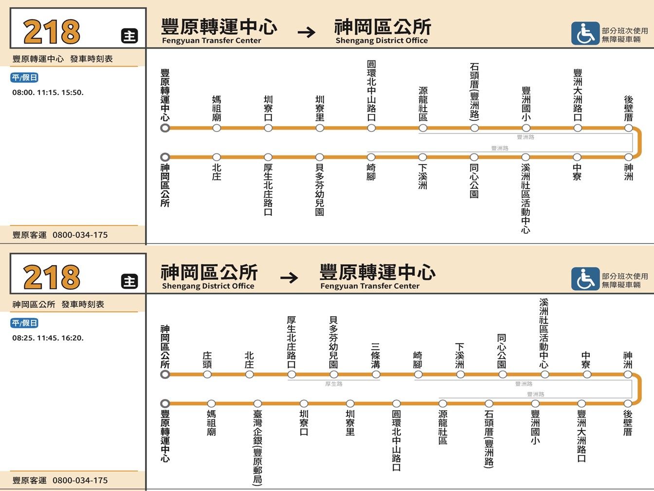 218公車路線圖-台中公車