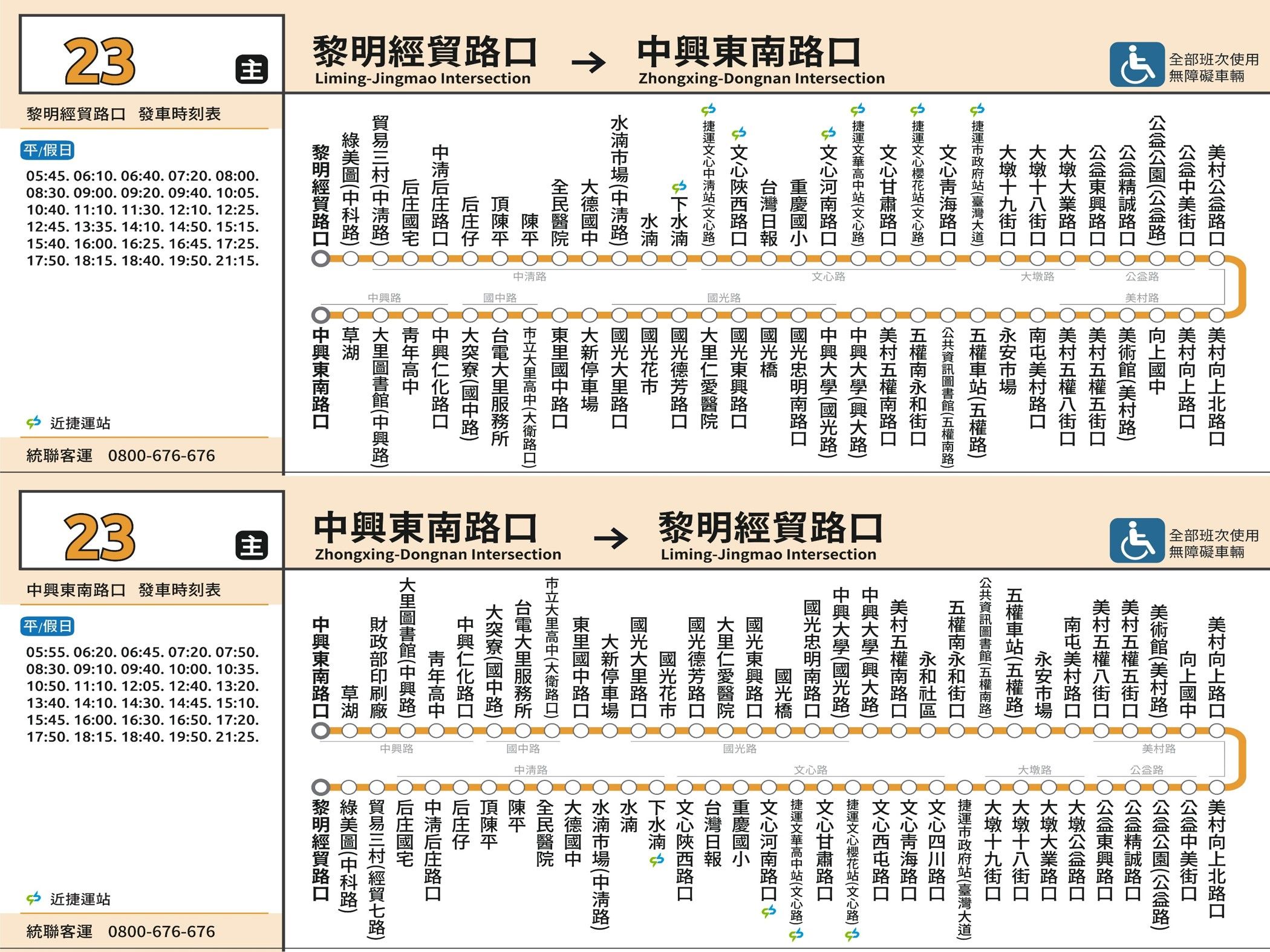23公車路線圖-台中公車