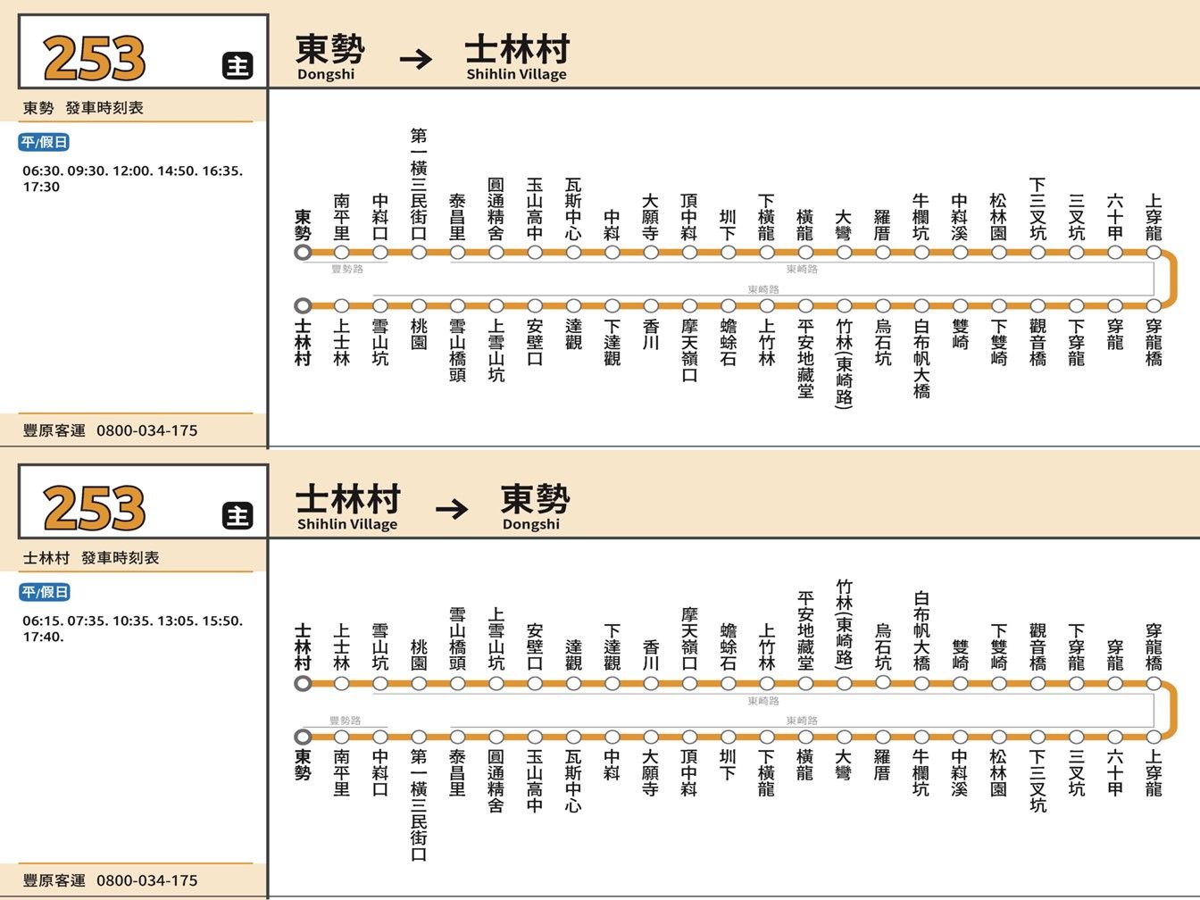 253公車路線圖-台中公車