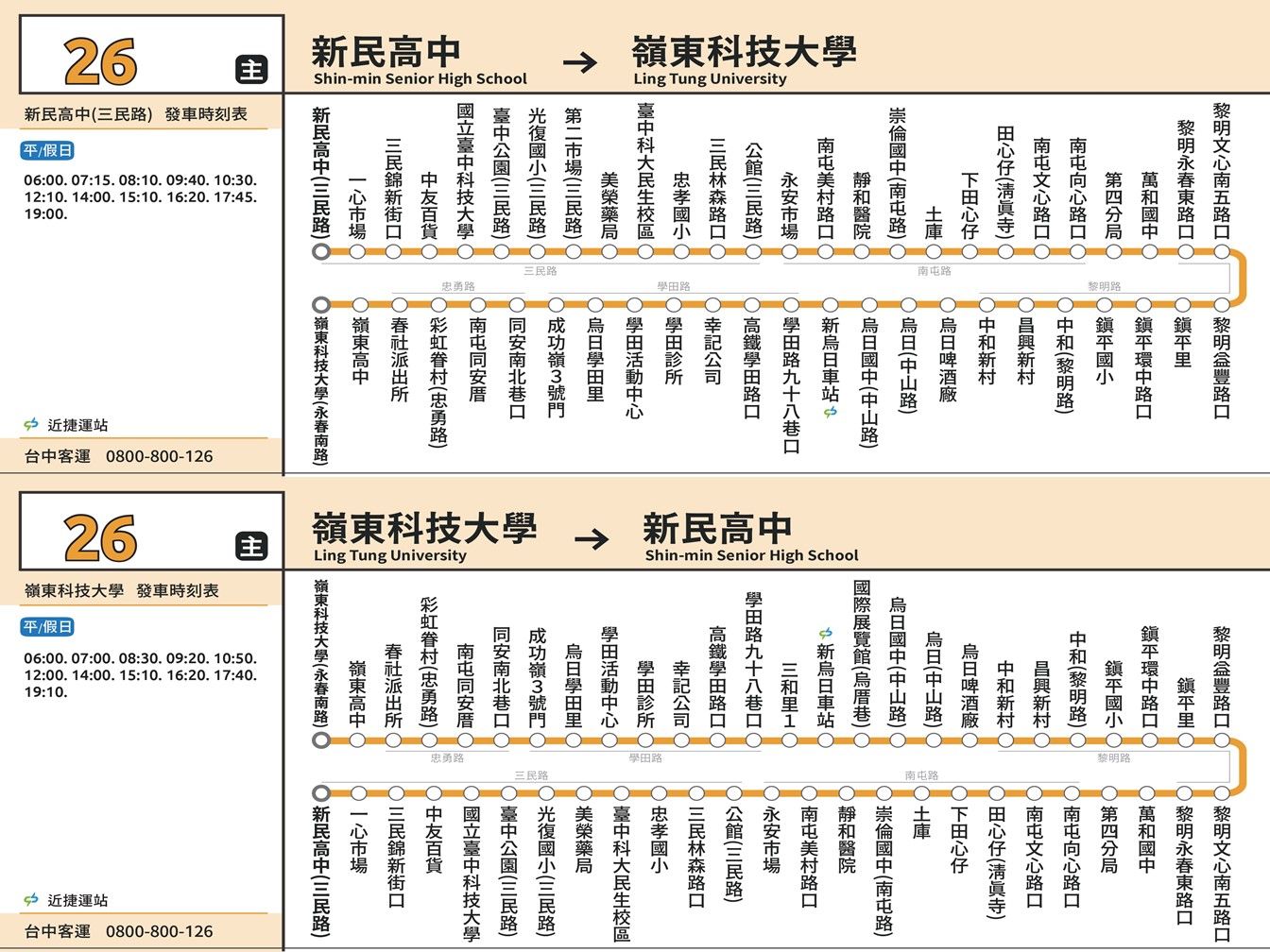 26公車路線圖-台中公車