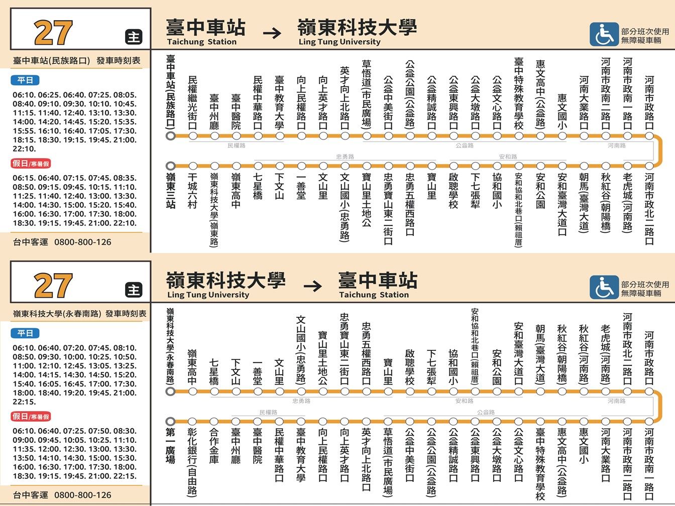 27公車路線圖-台中公車