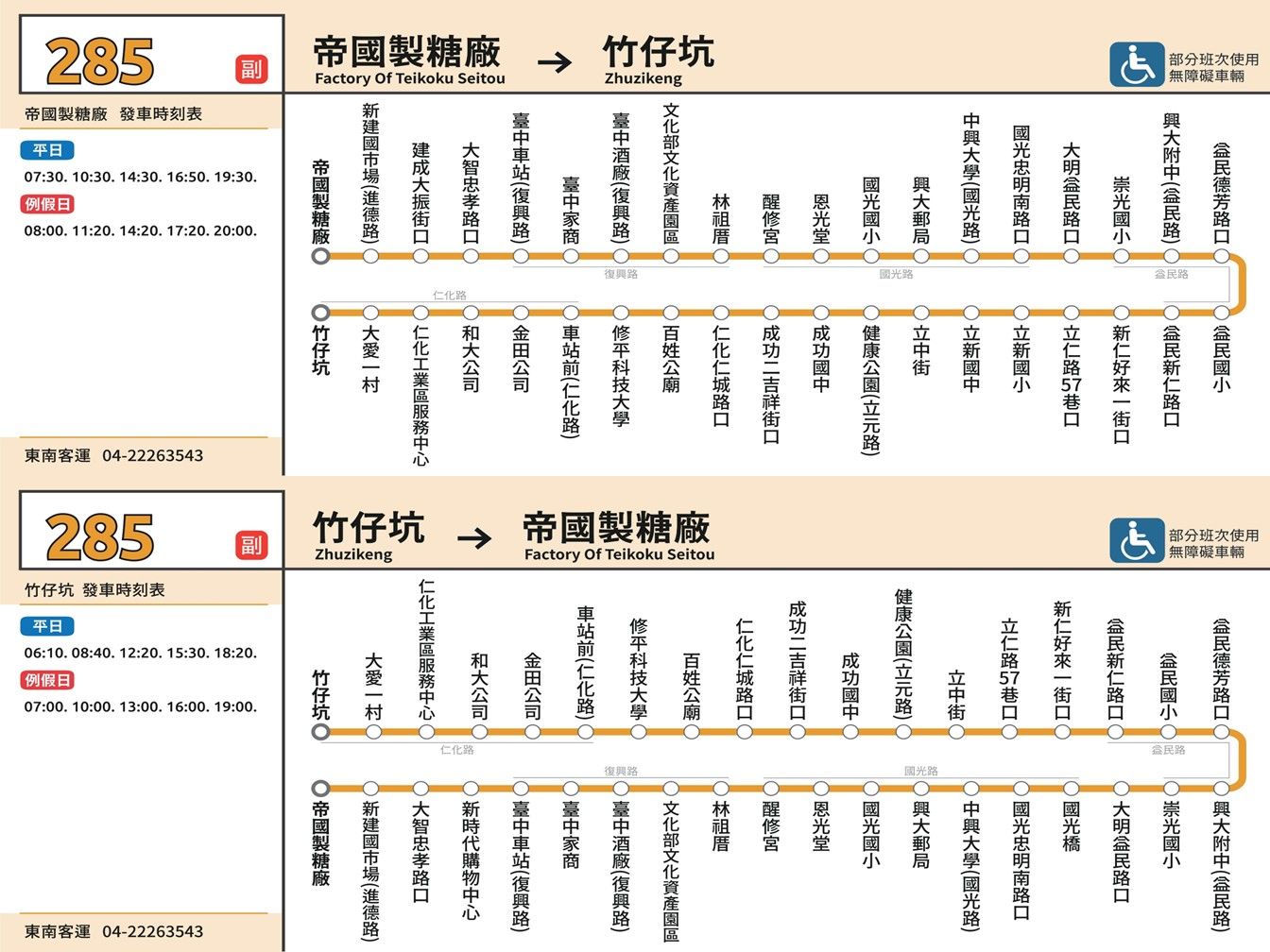 285副公車路線圖-台中公車