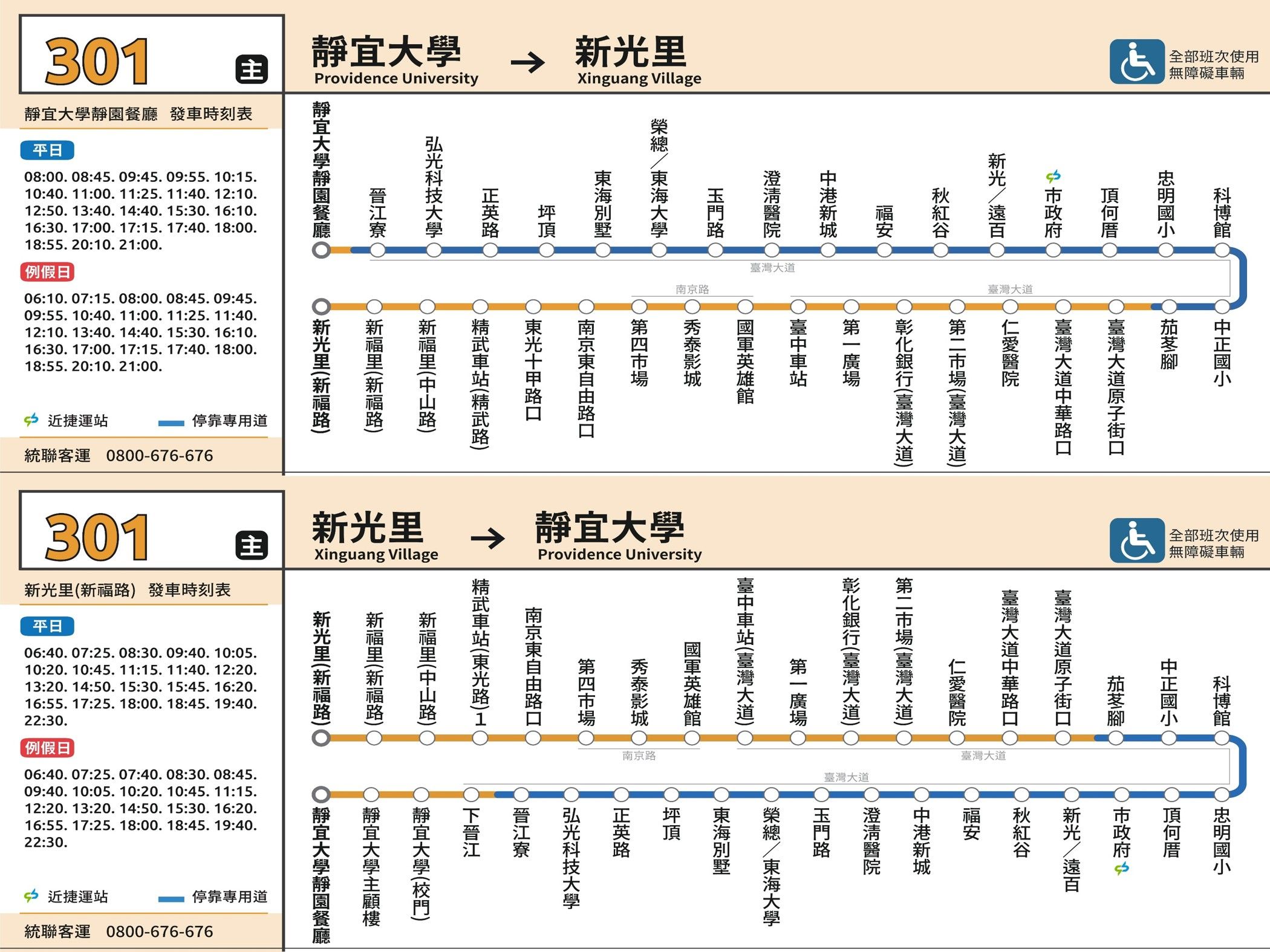 301公車路線圖-台中公車