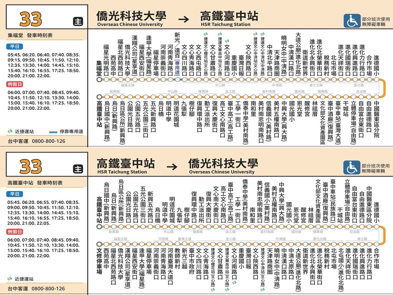 33公車路線圖-台中公車