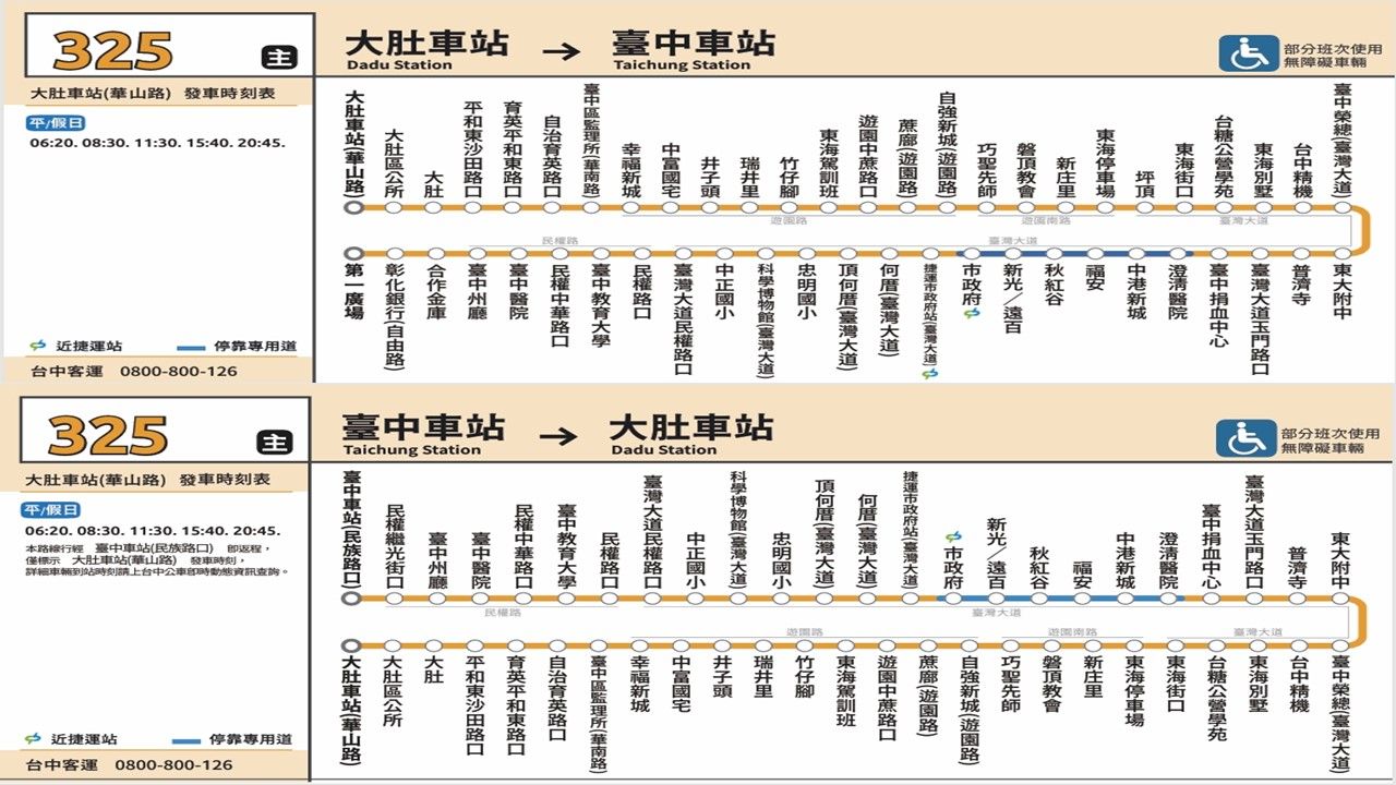 360公車路線圖-台中公車